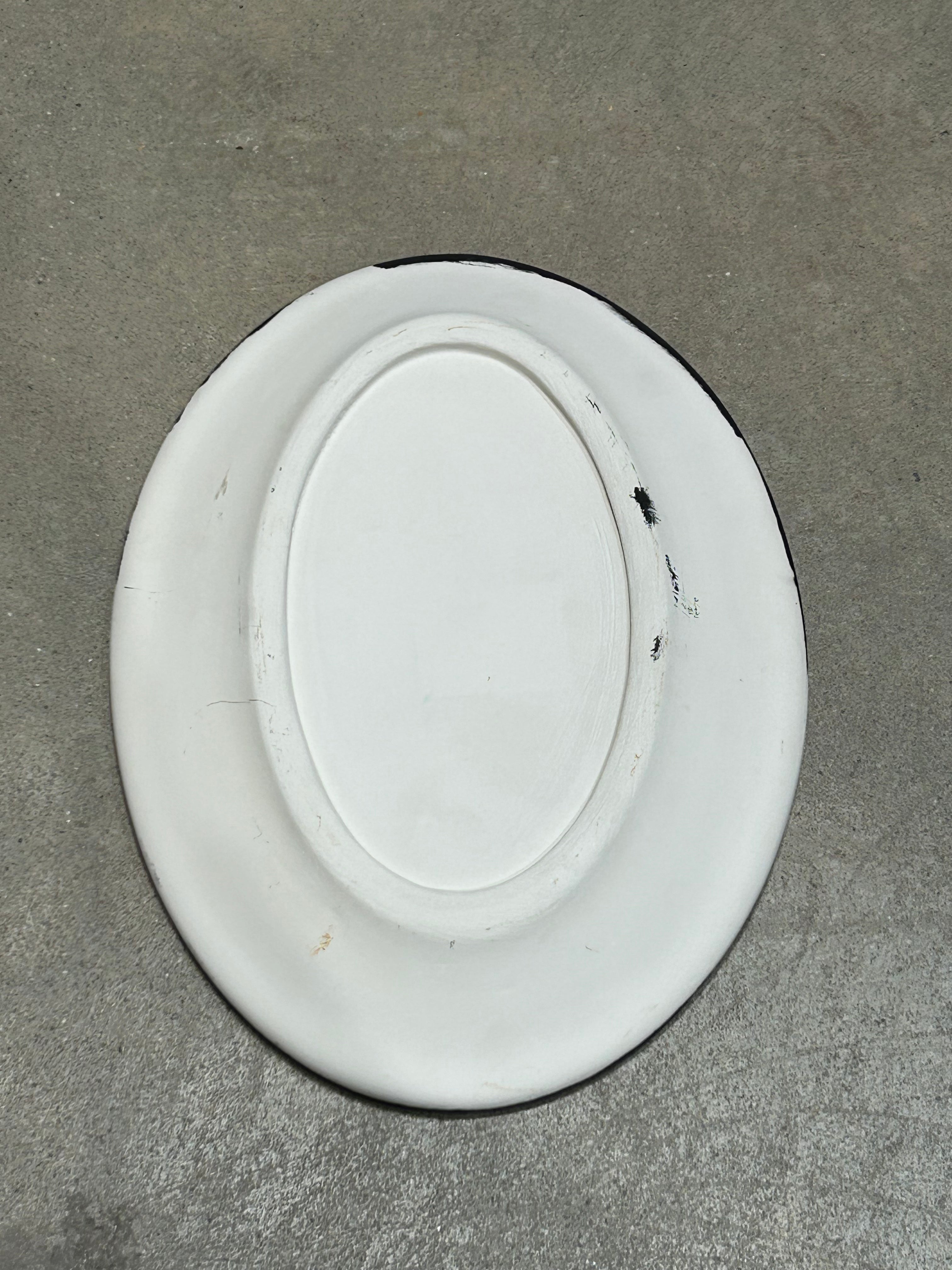 Vintage pottery tray with painted female figure