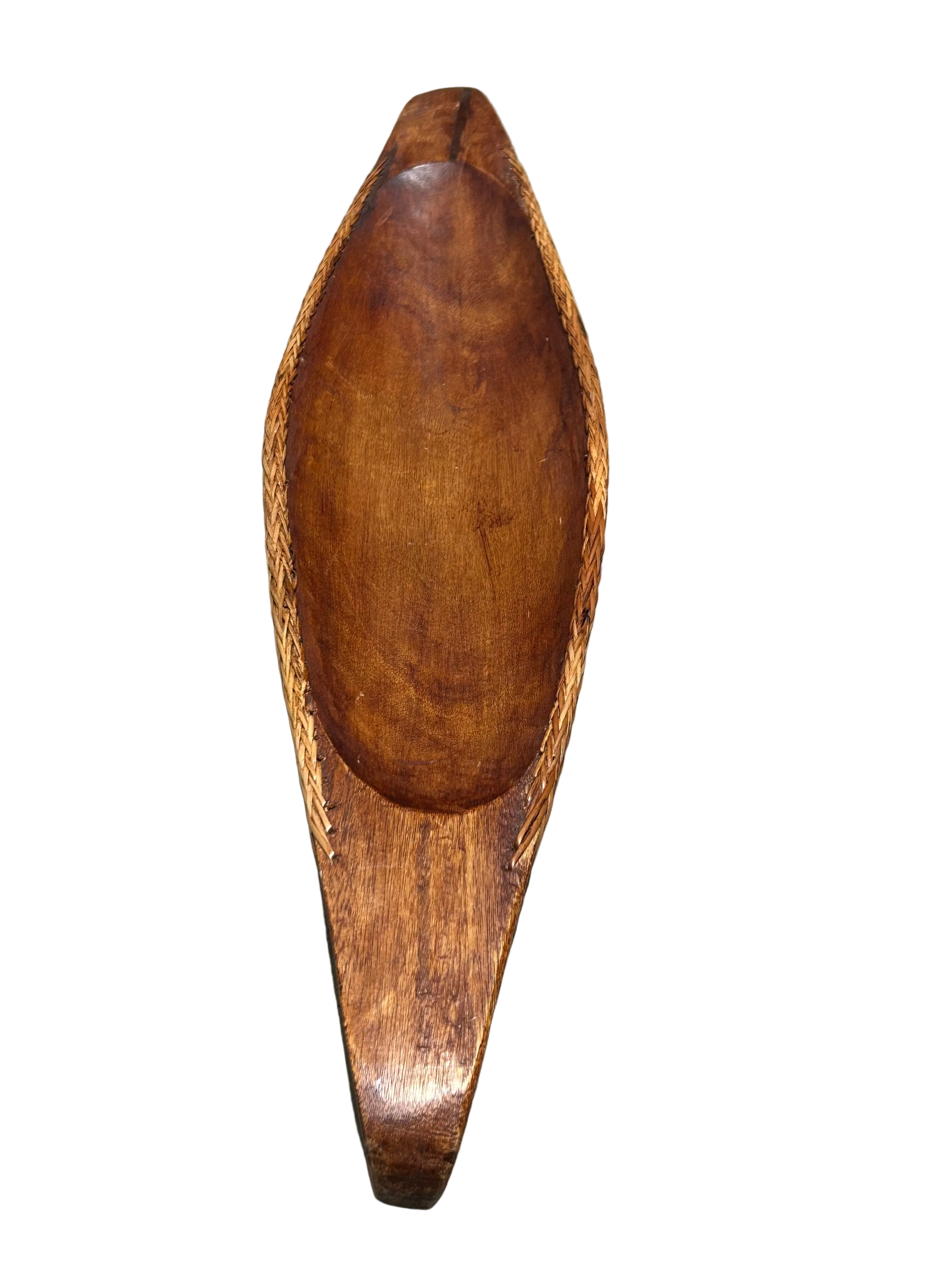 Vintage carved wood centerpiece bowl