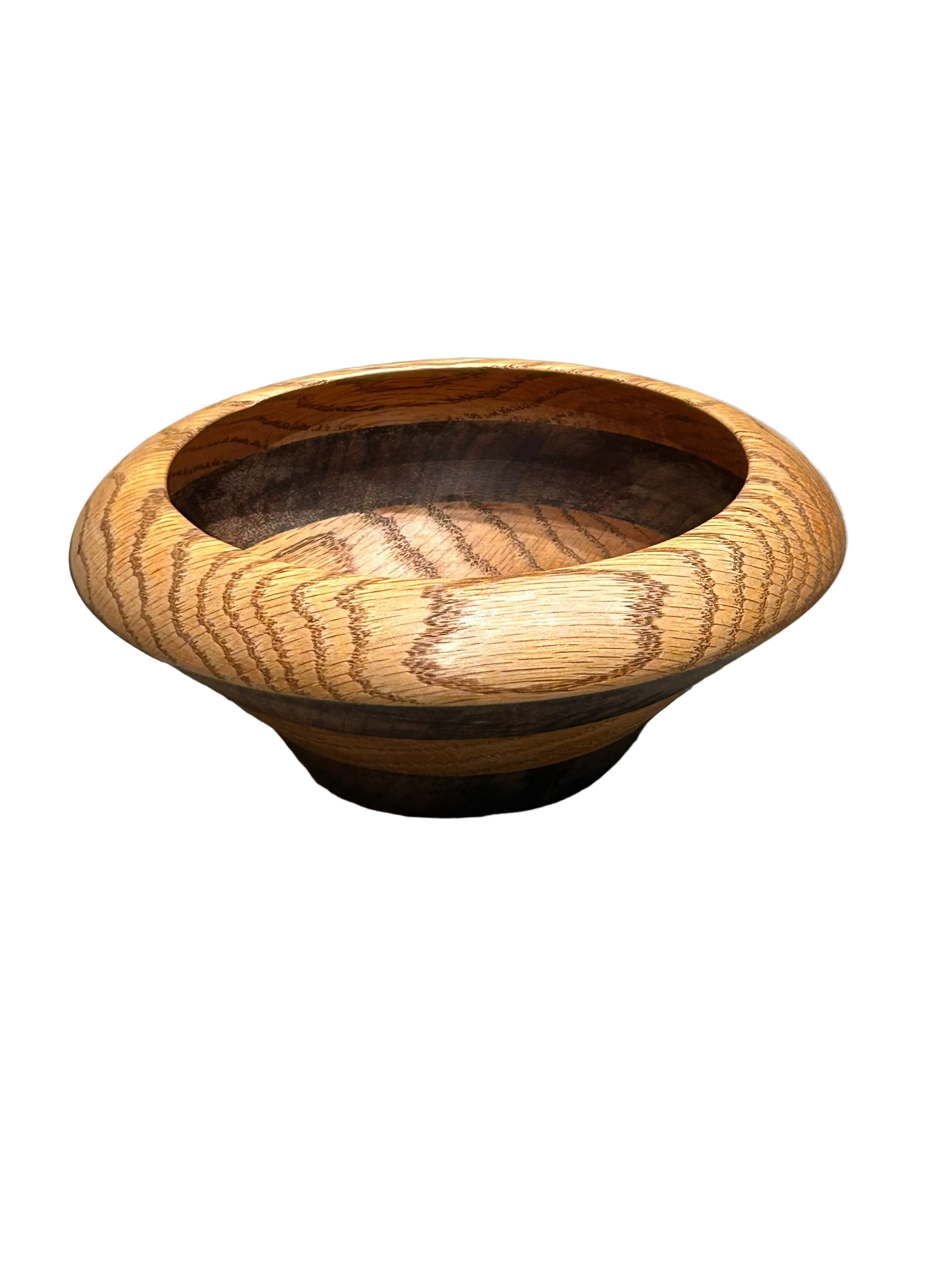 Vintage footed carved wood bowl