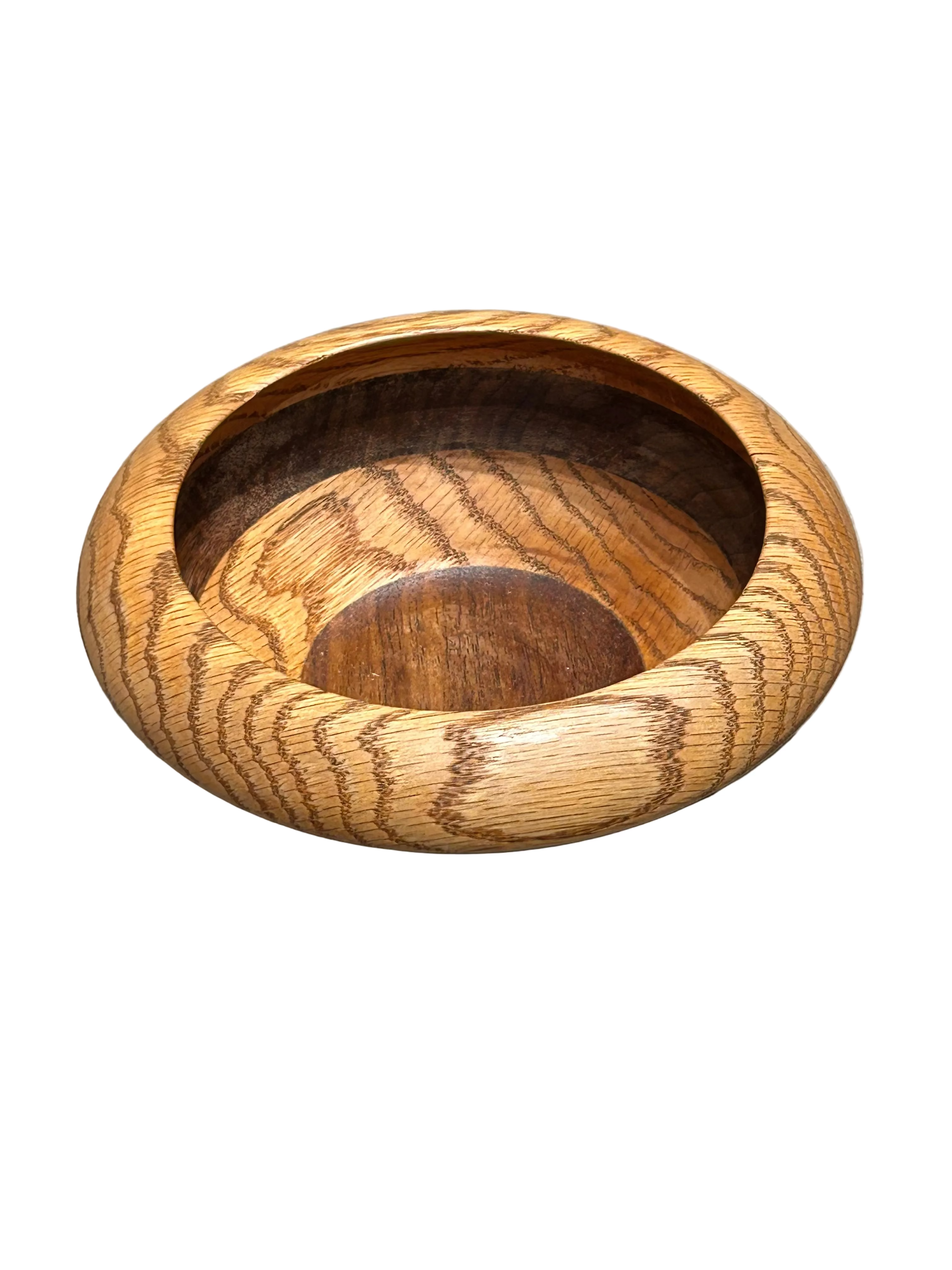 Vintage footed carved wood bowl