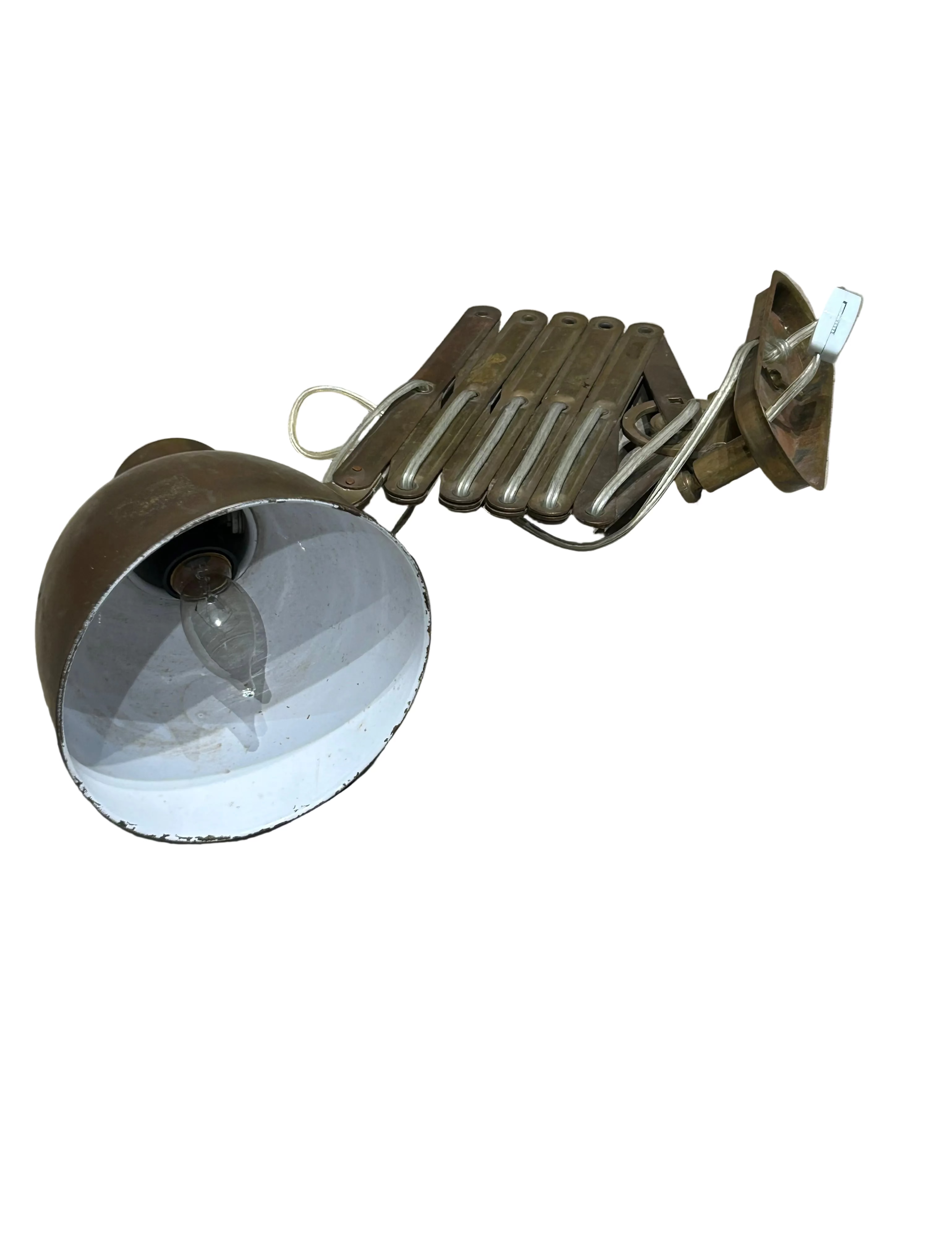 Vintage brass extendable wall lamp