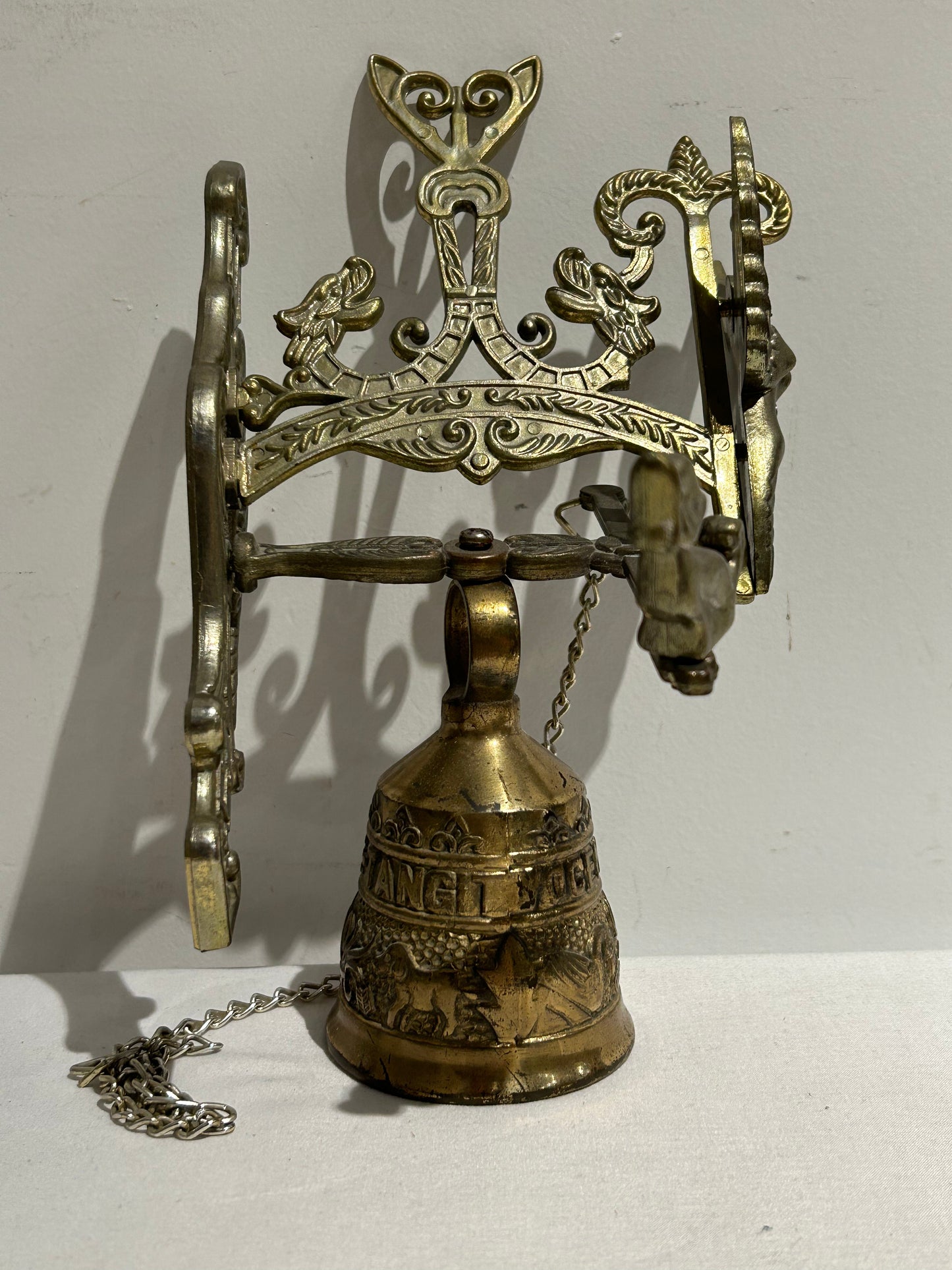 Wall mount brass bell