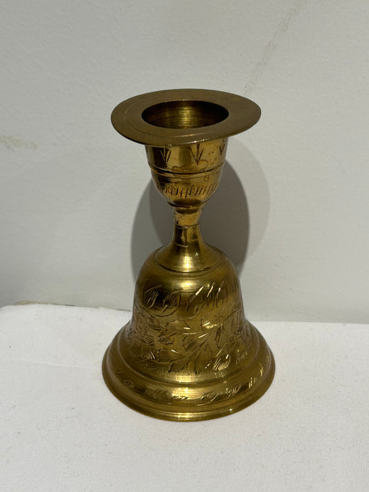 Vintage brass candle holder bell