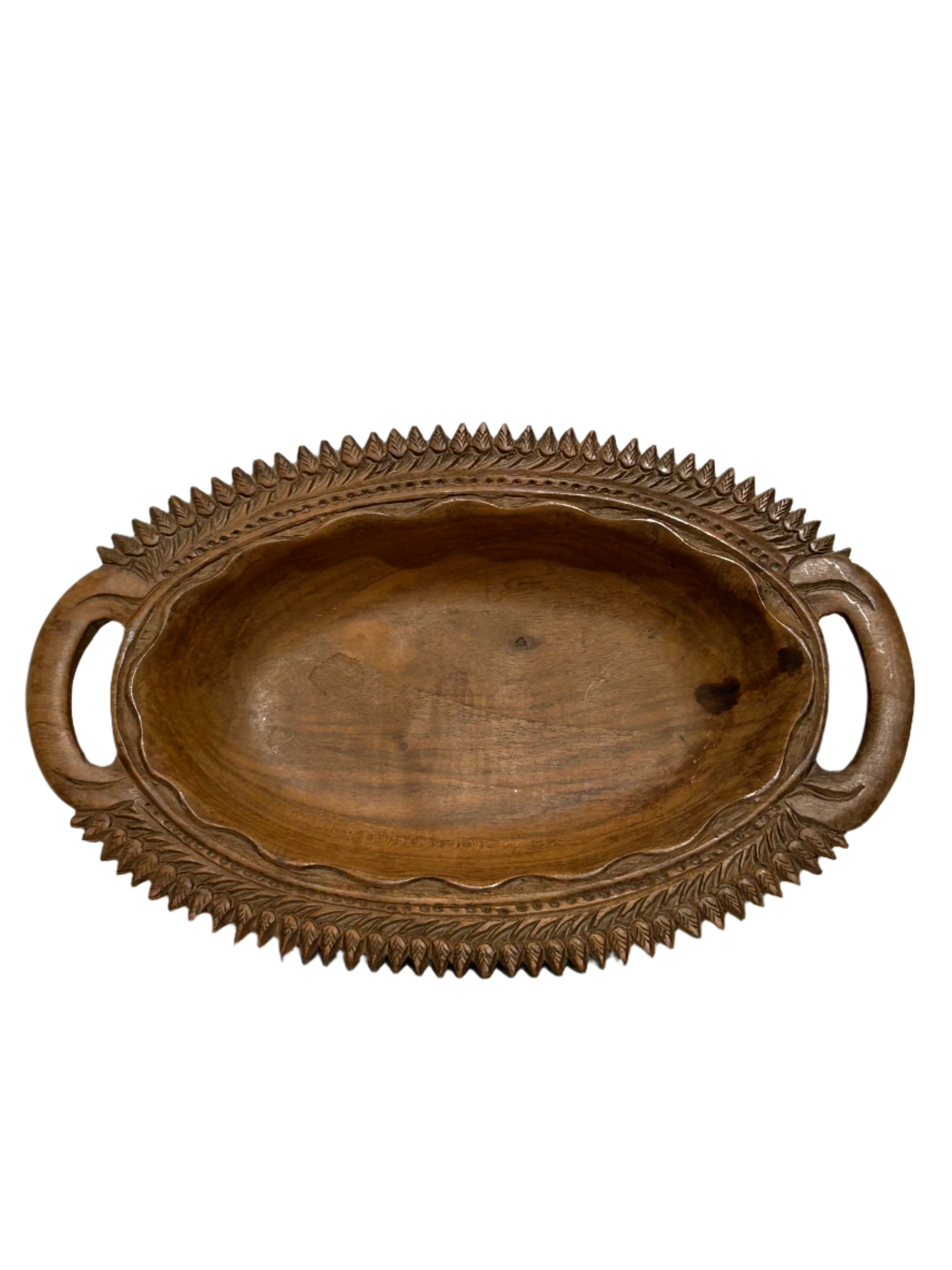 Vintage carved two-handled bowl