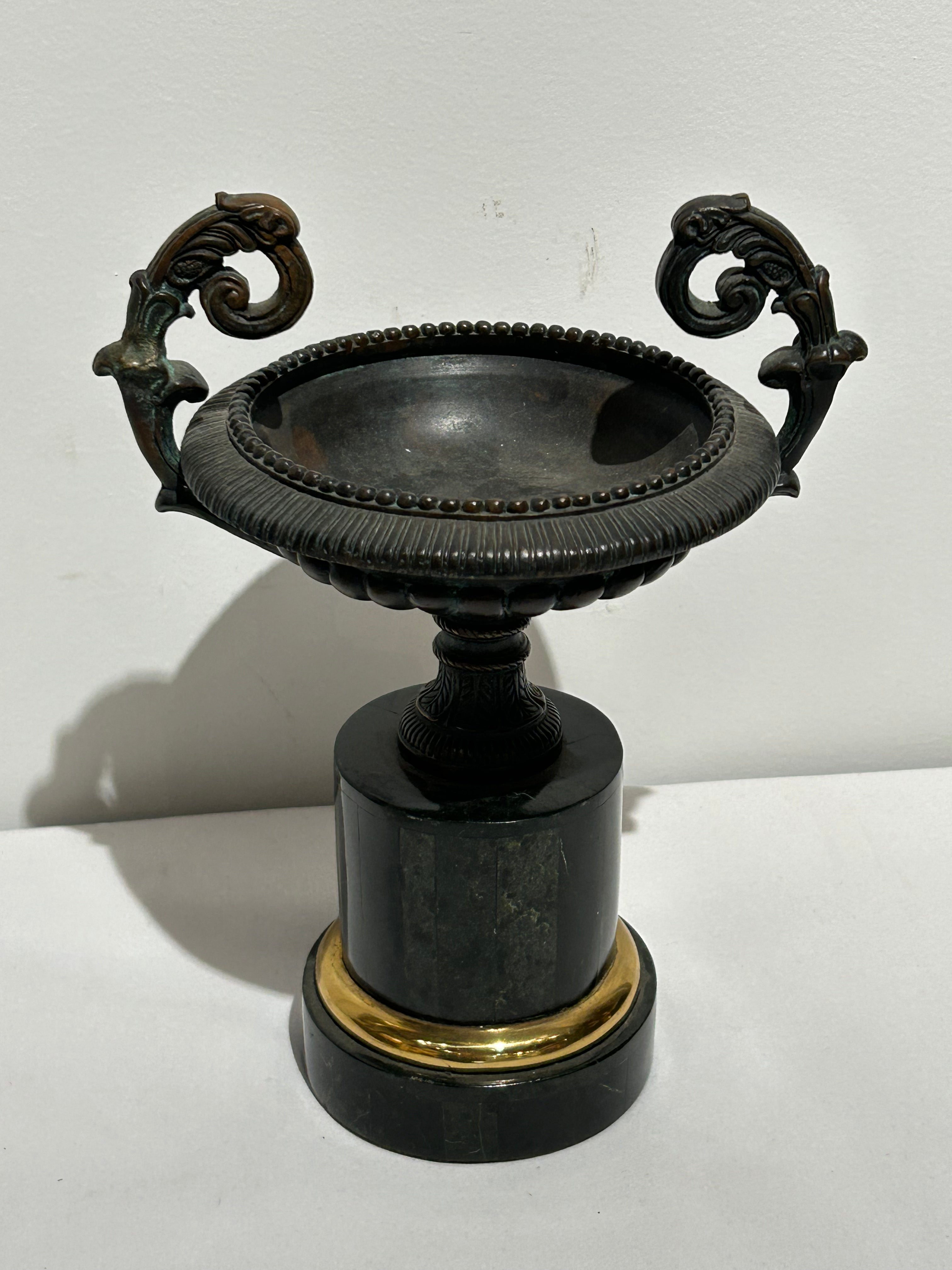 Vintage bronze and marble stand