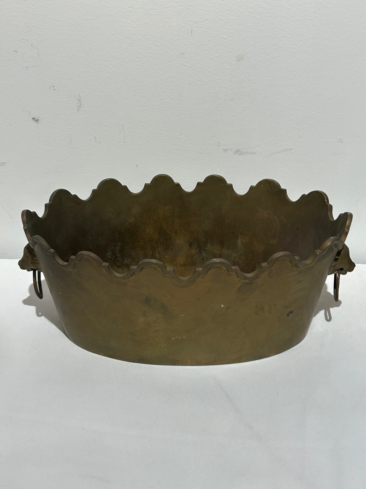 Vintage brass ruffled vessel