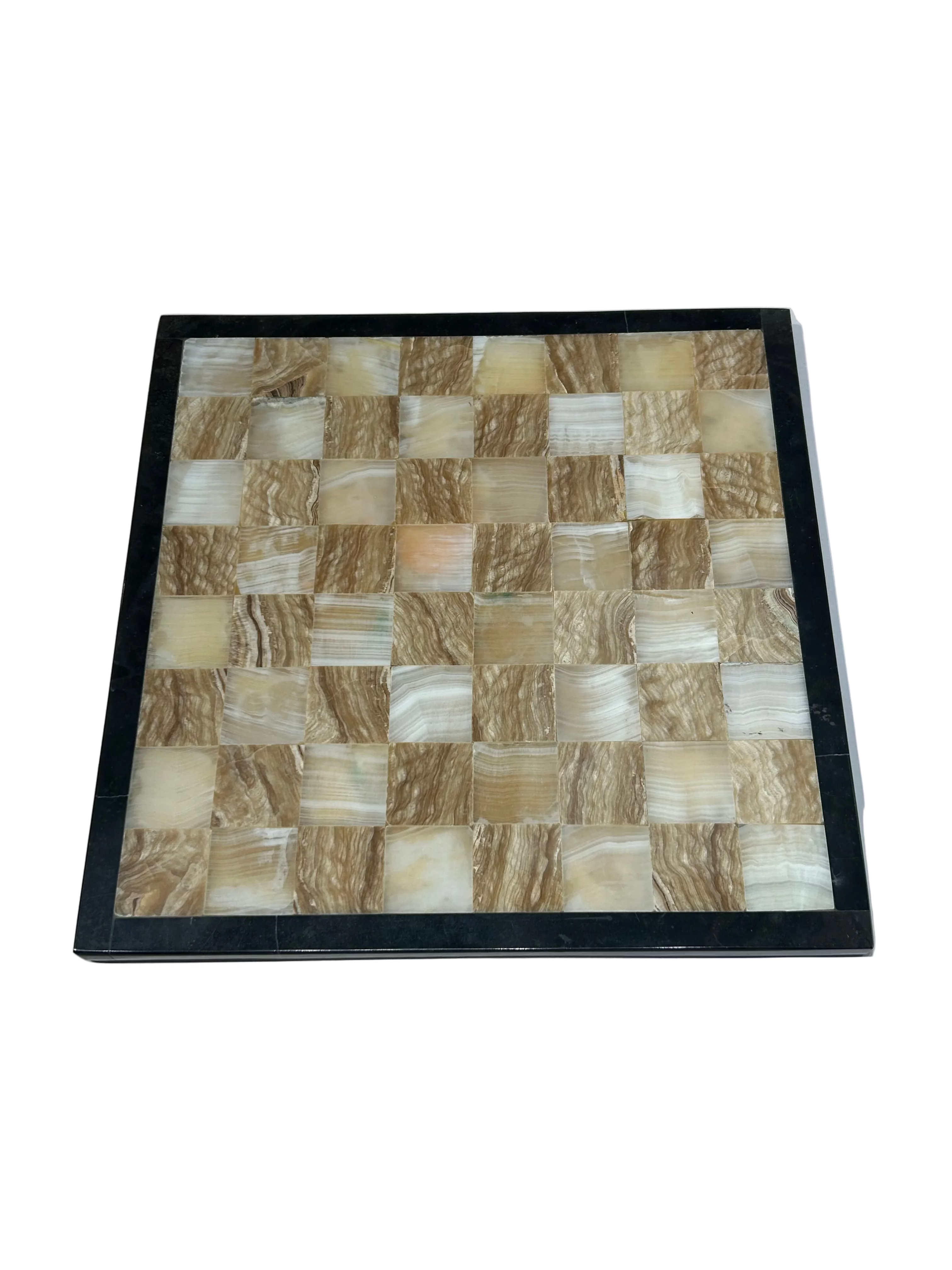 Vintage brown and white marble chess set