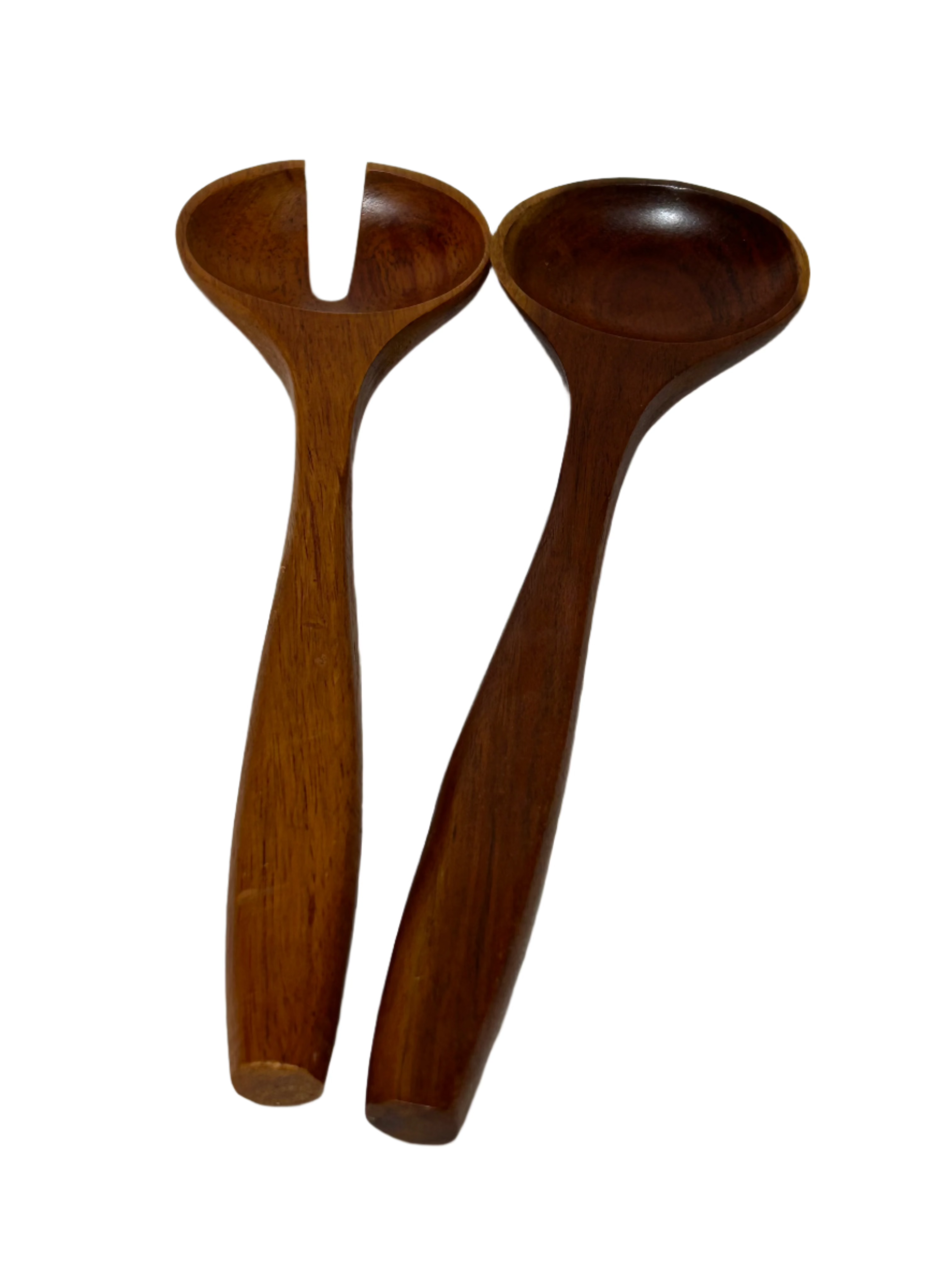 Vintage wood salad server set