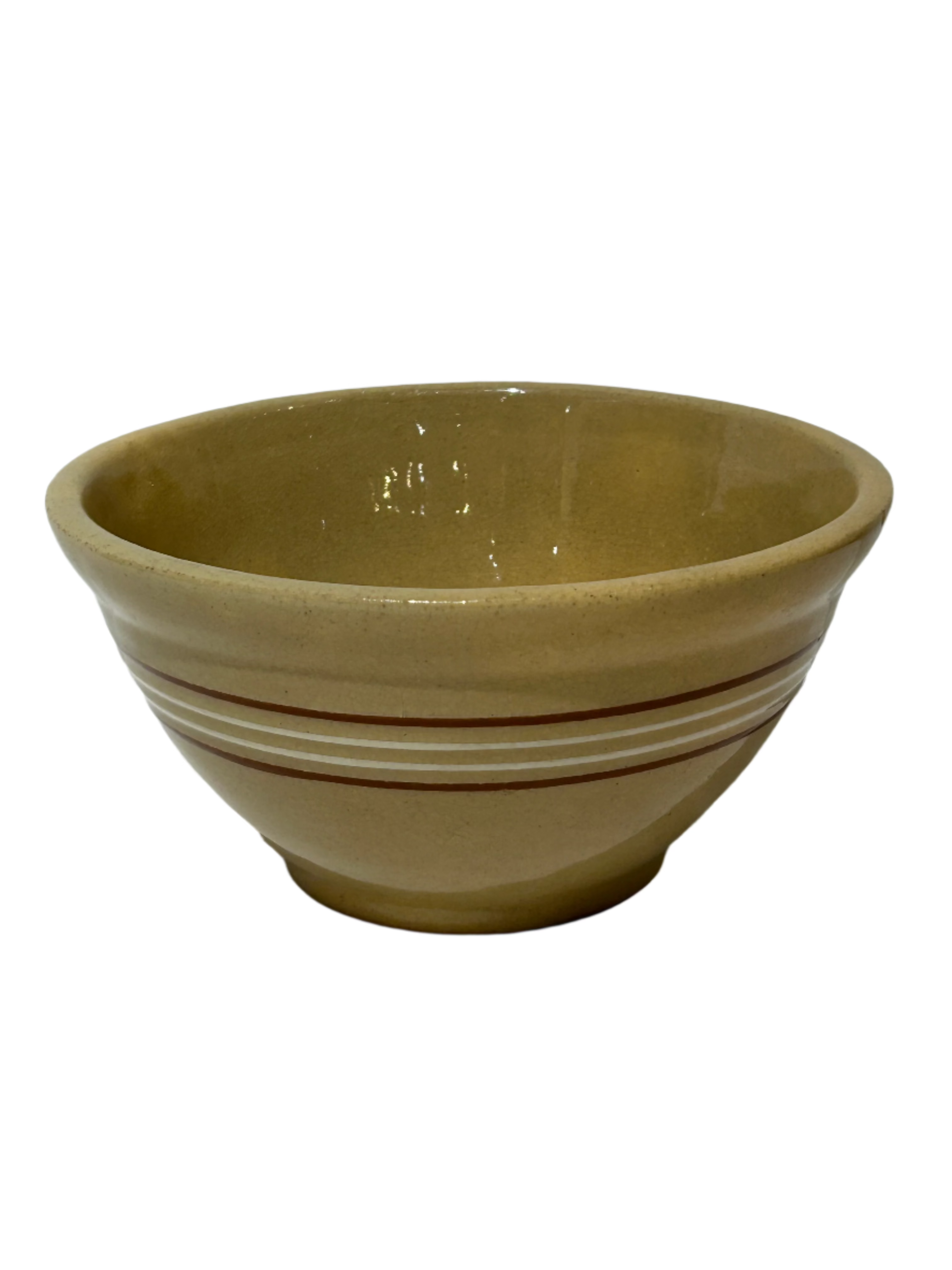 Vintage brown striped mixing bowl