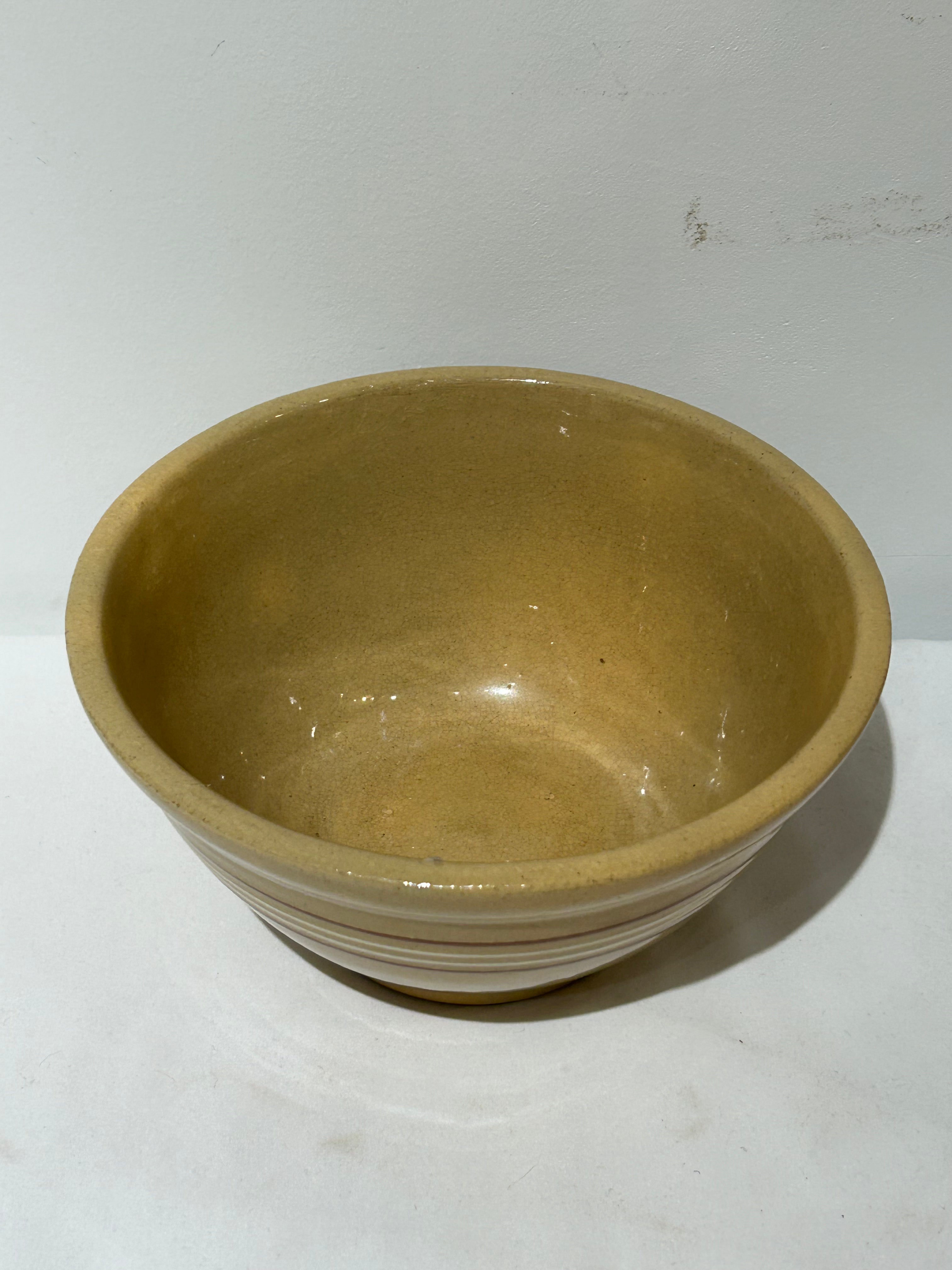Vintage brown striped mixing bowl