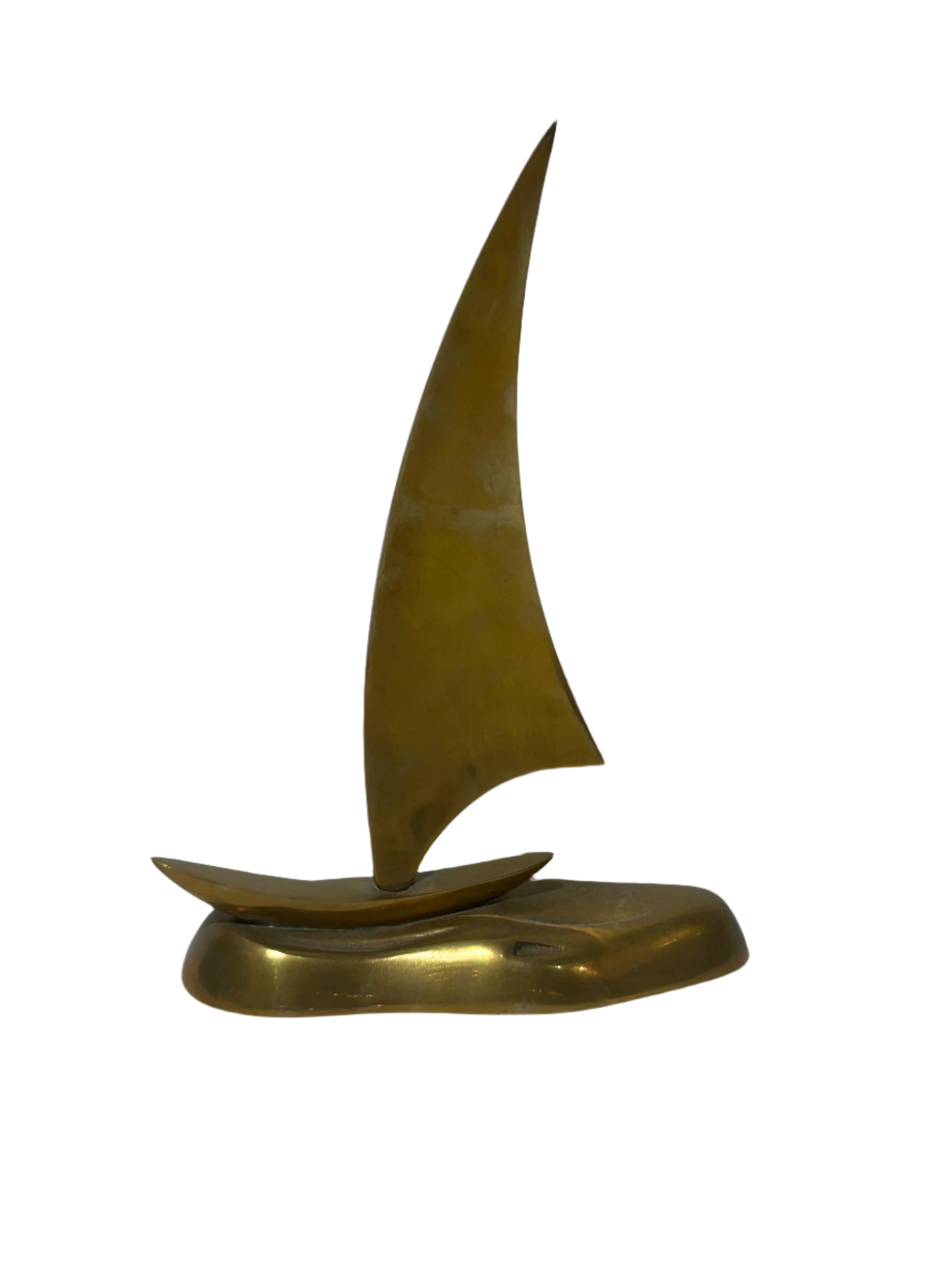 Vintage brass sailboat statue
