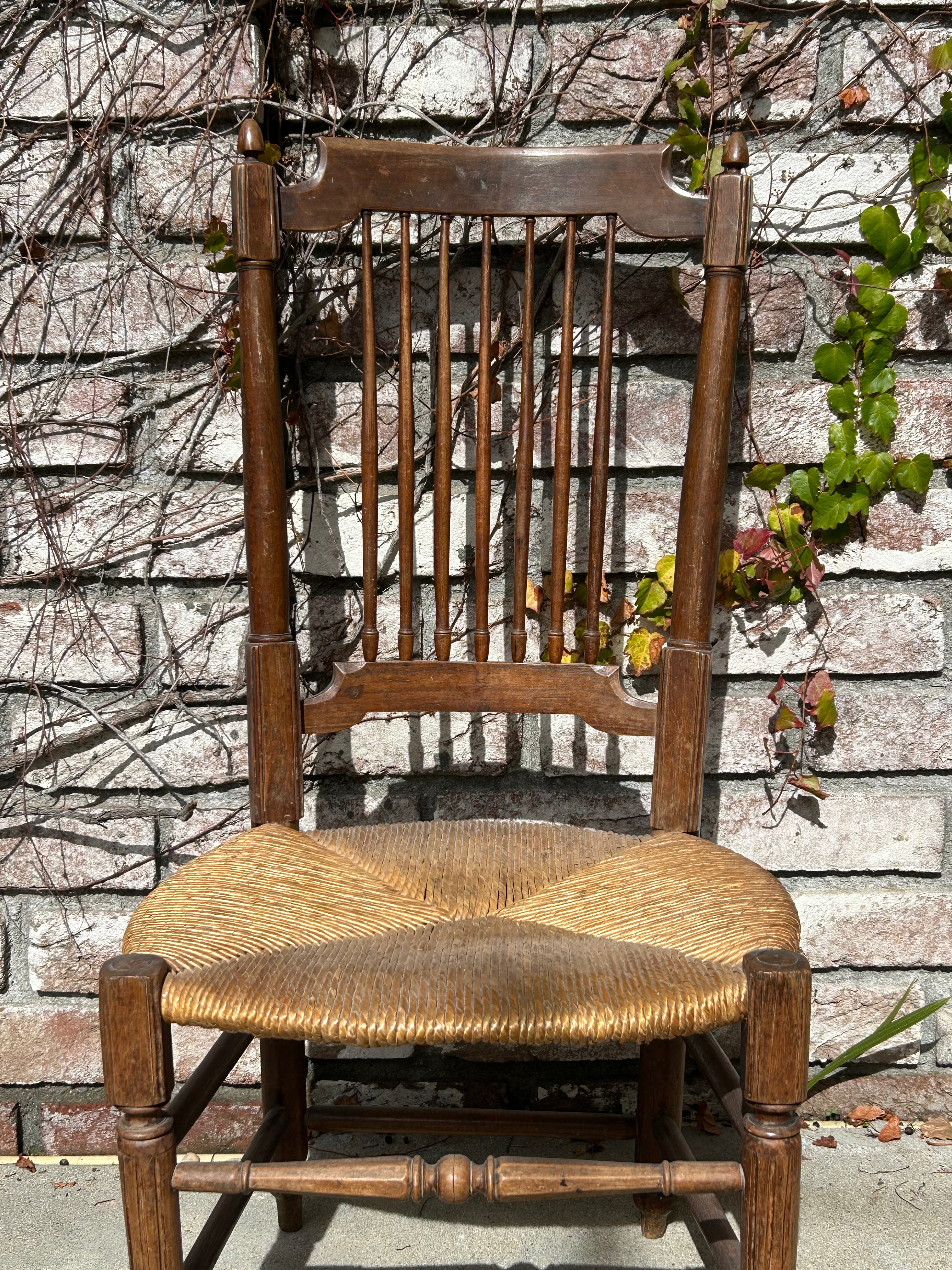 Vintage wooden wicker chair