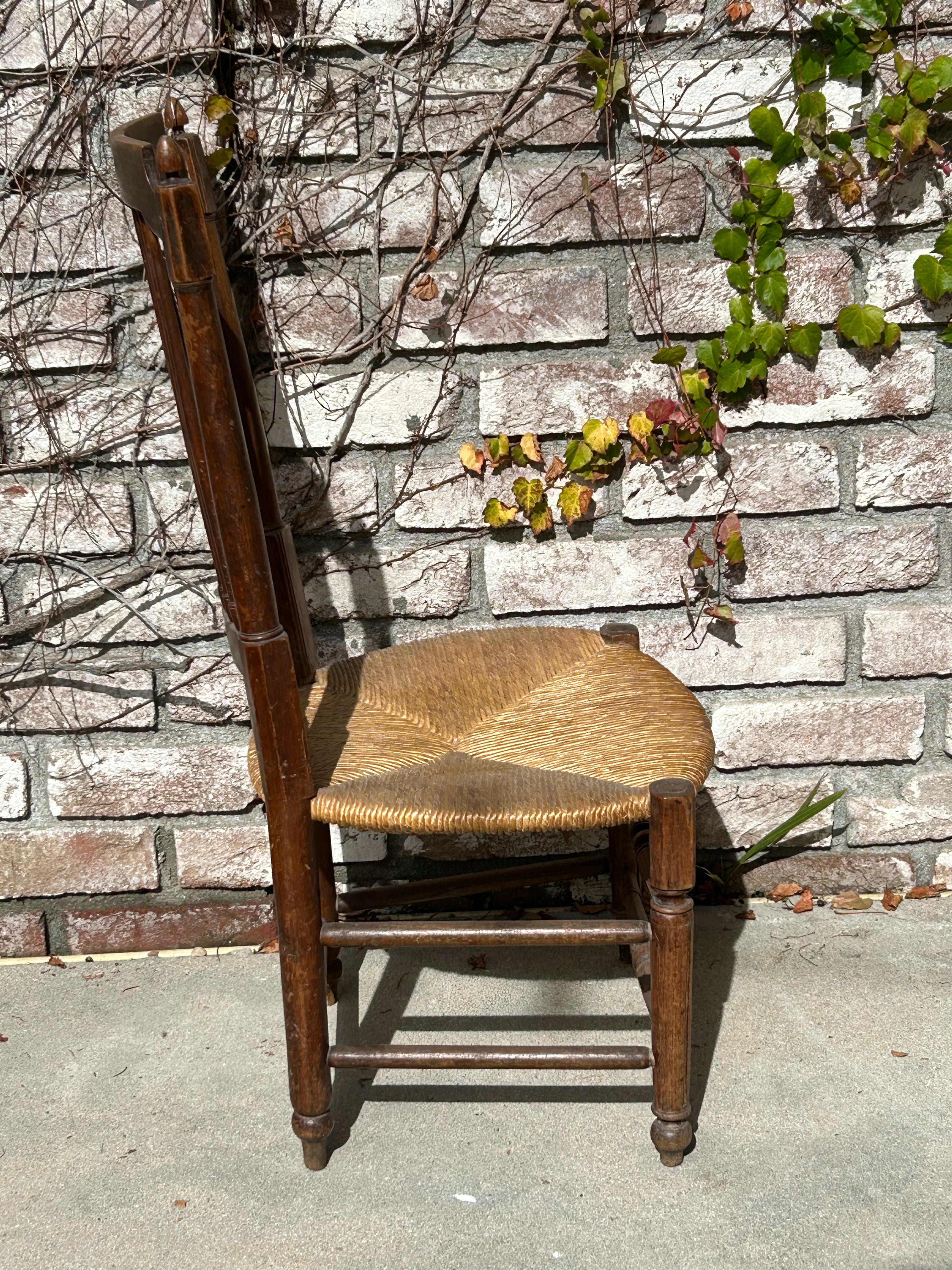 Vintage wooden wicker chair