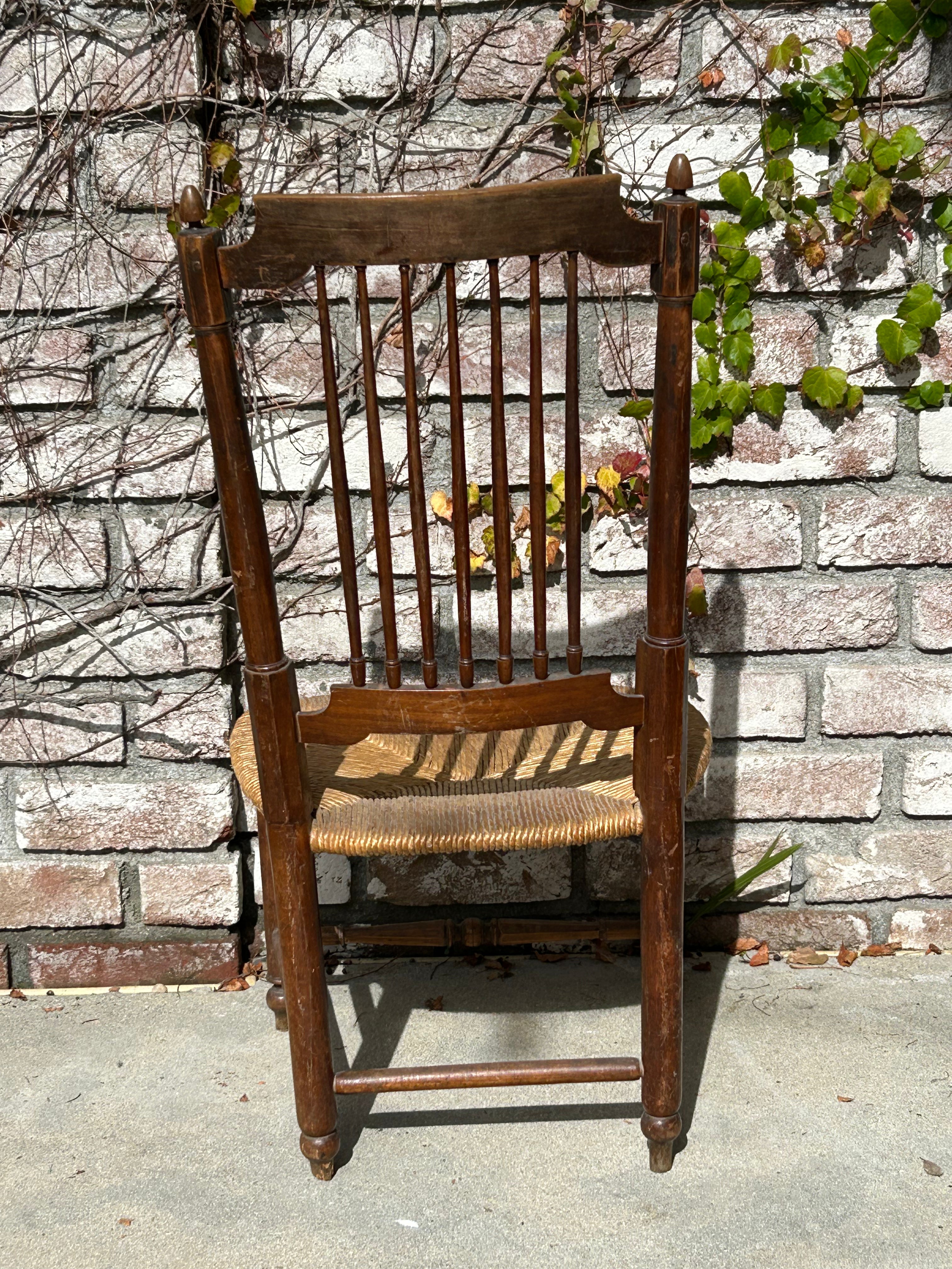 Vintage wooden wicker chair