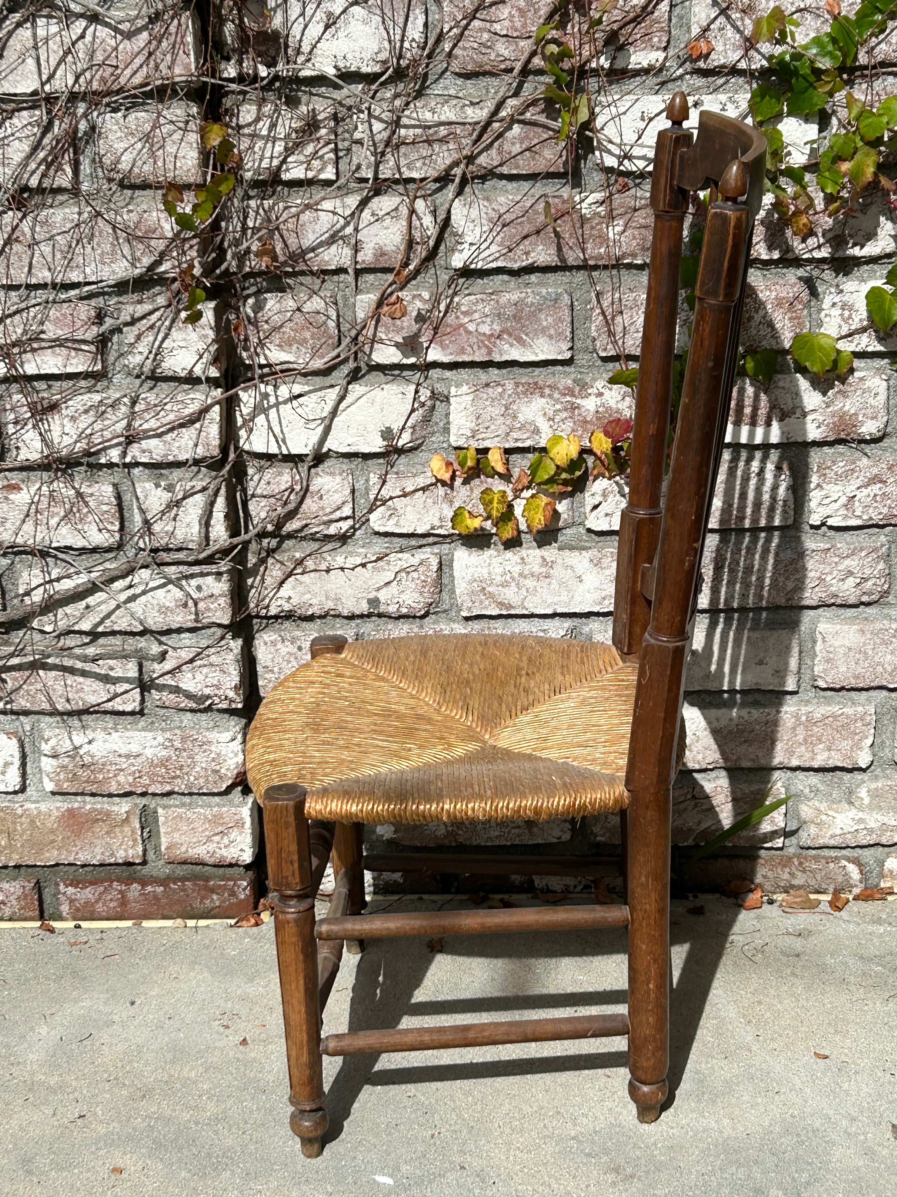 Vintage wooden wicker chair