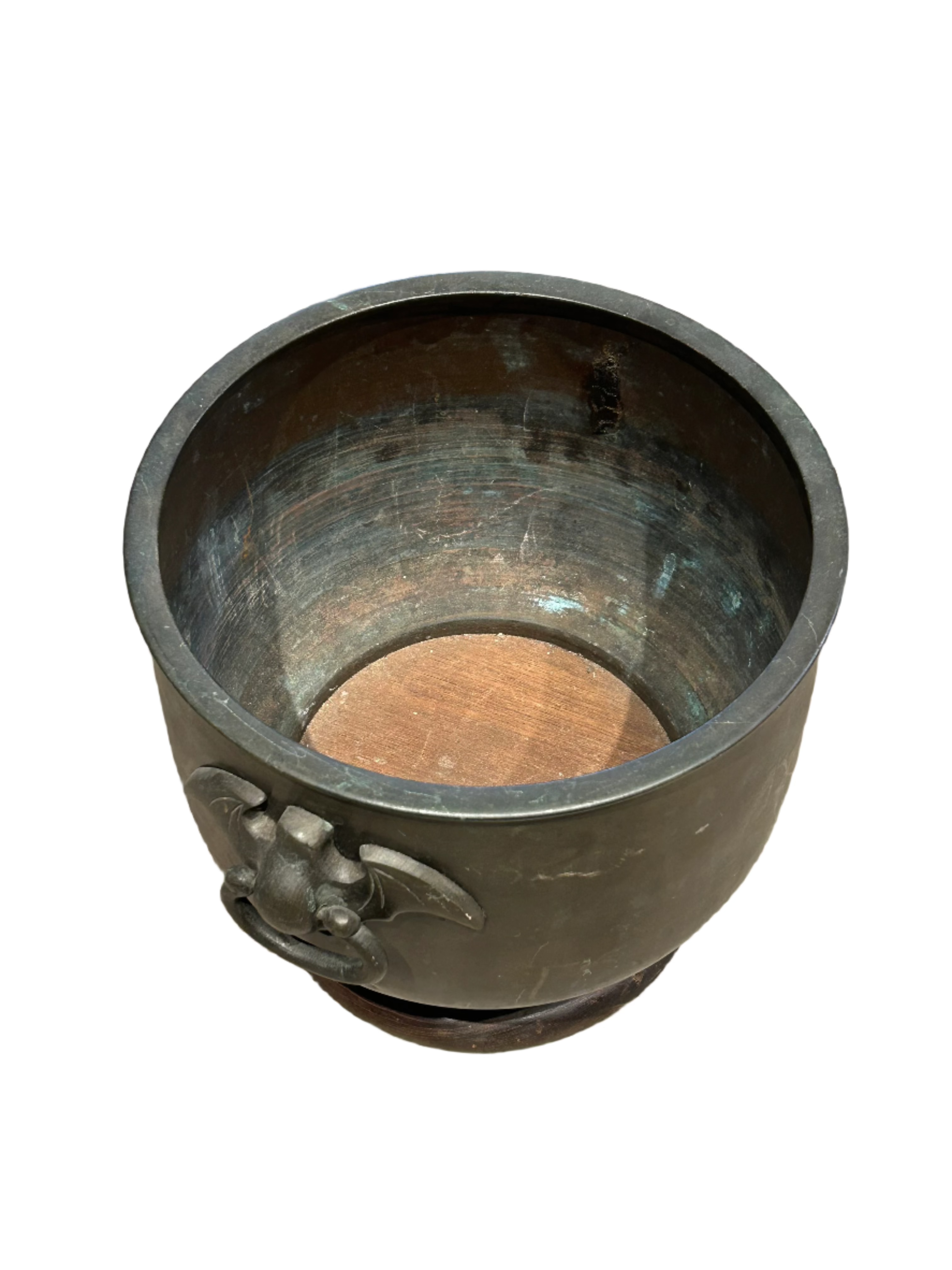 Vintage metal planter with handles