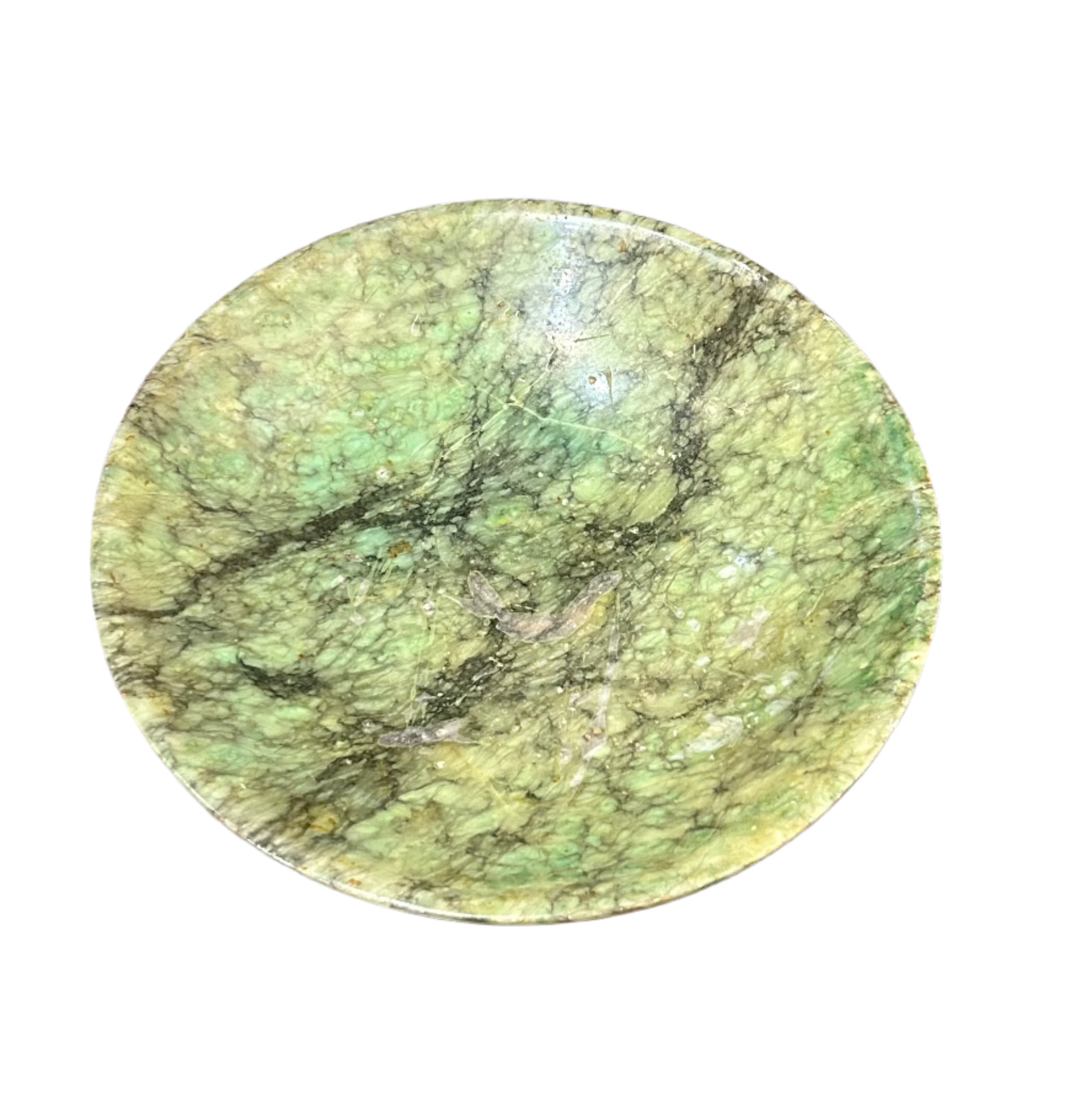 Vintage green stone pedestal bowl