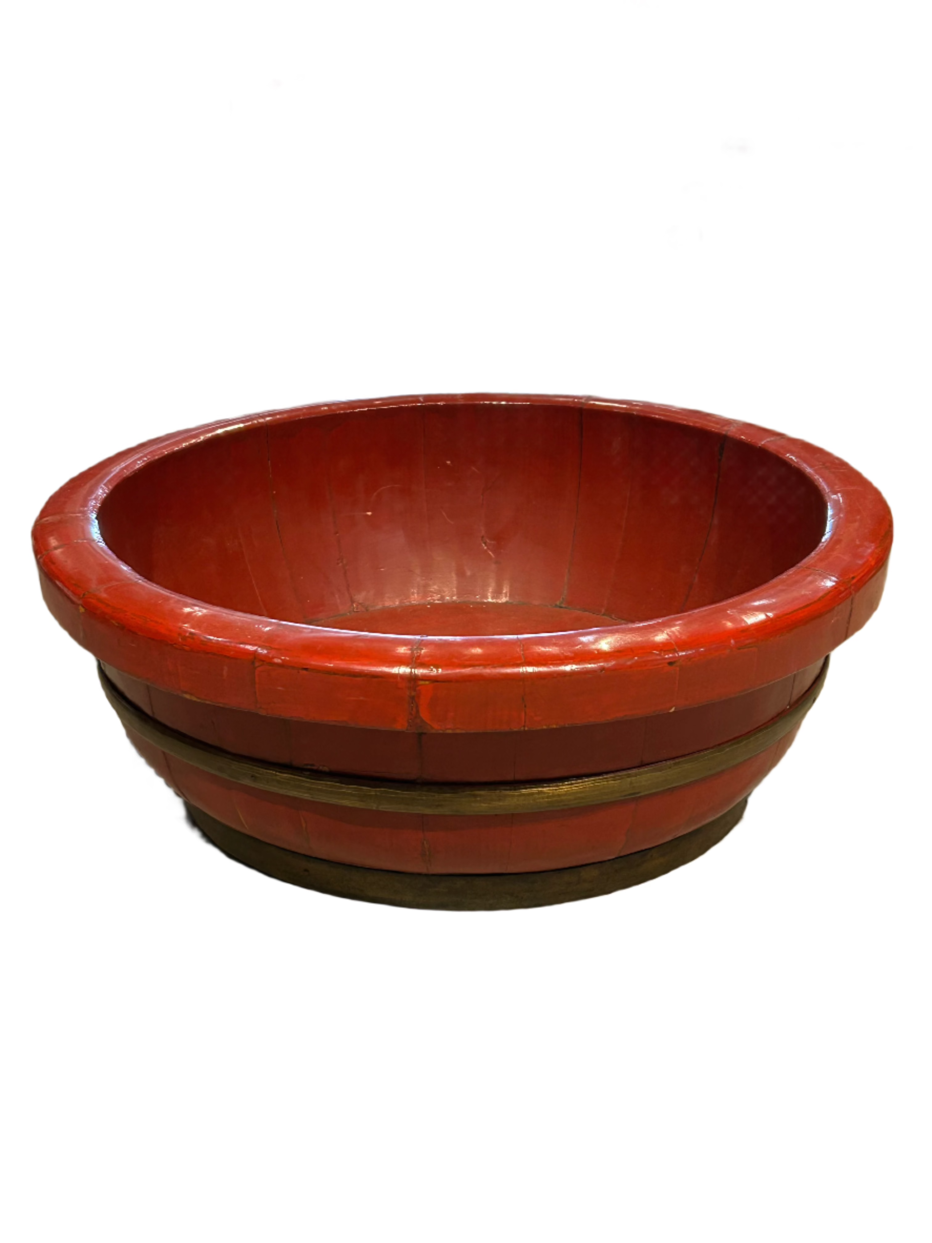 Vintage red wooden bowl