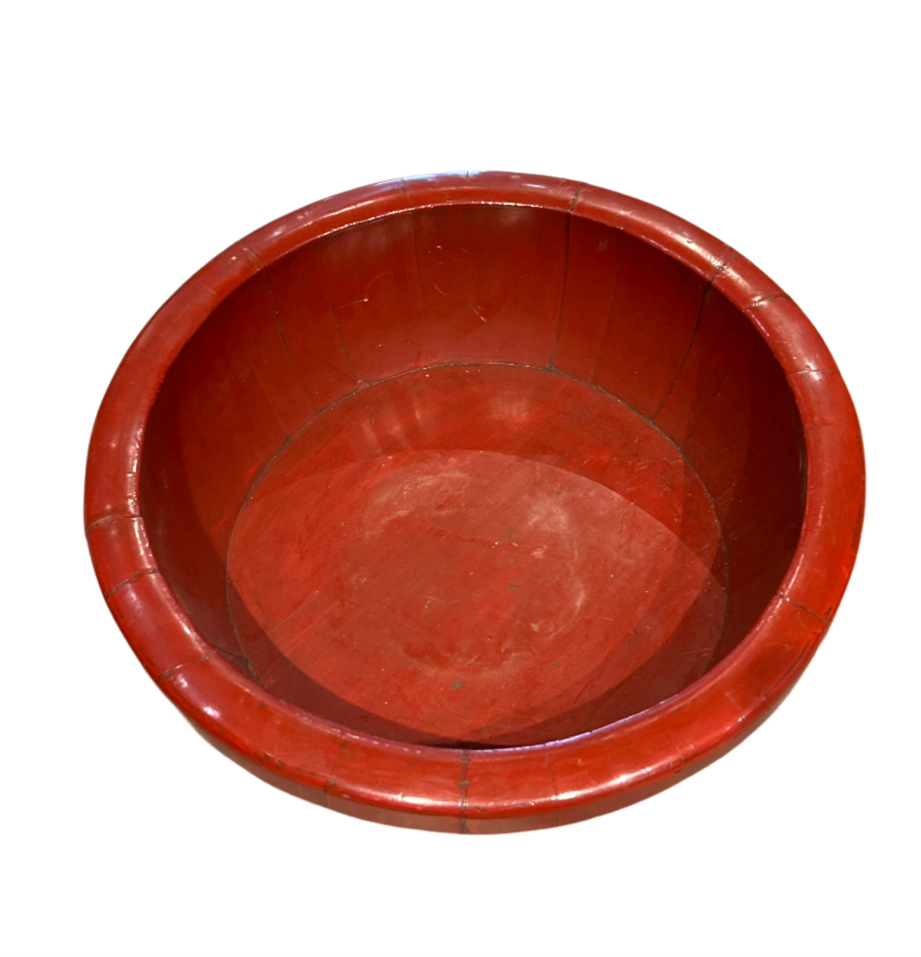Vintage red wooden bowl
