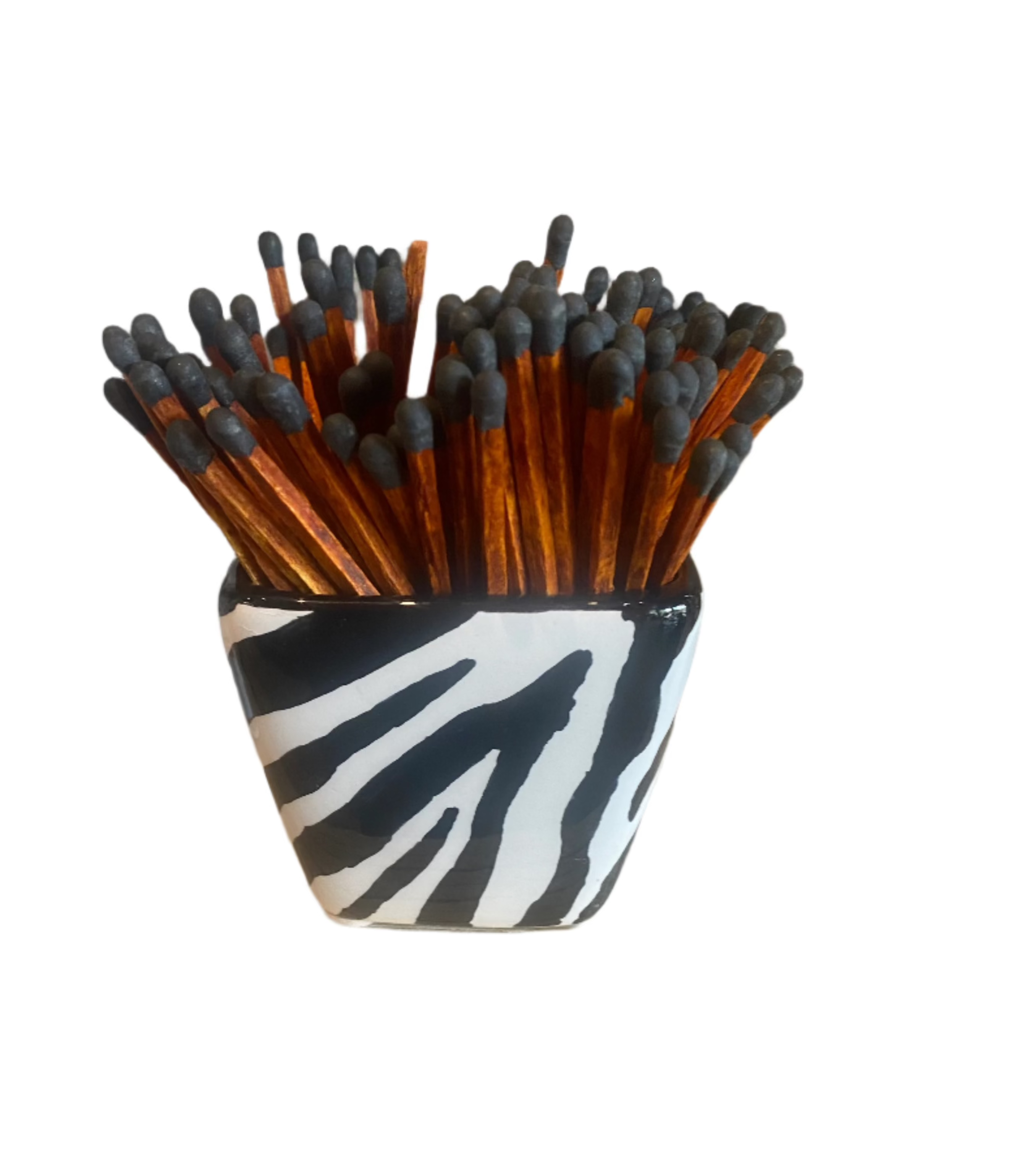Ceramic zebra print match holder