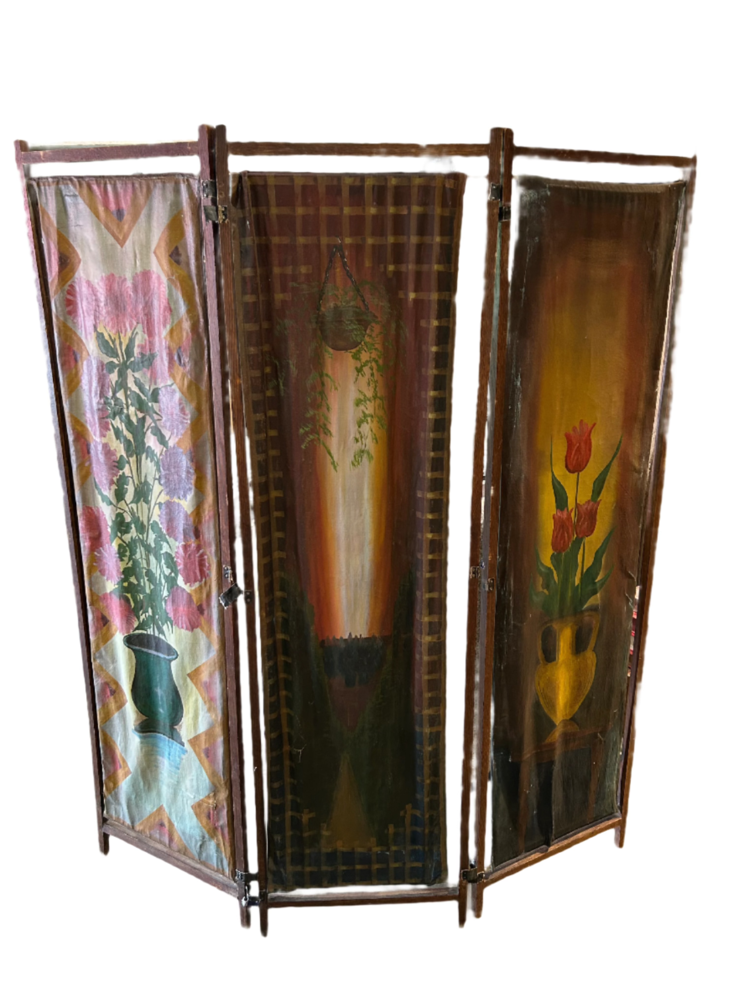 Vintage hand painted screen