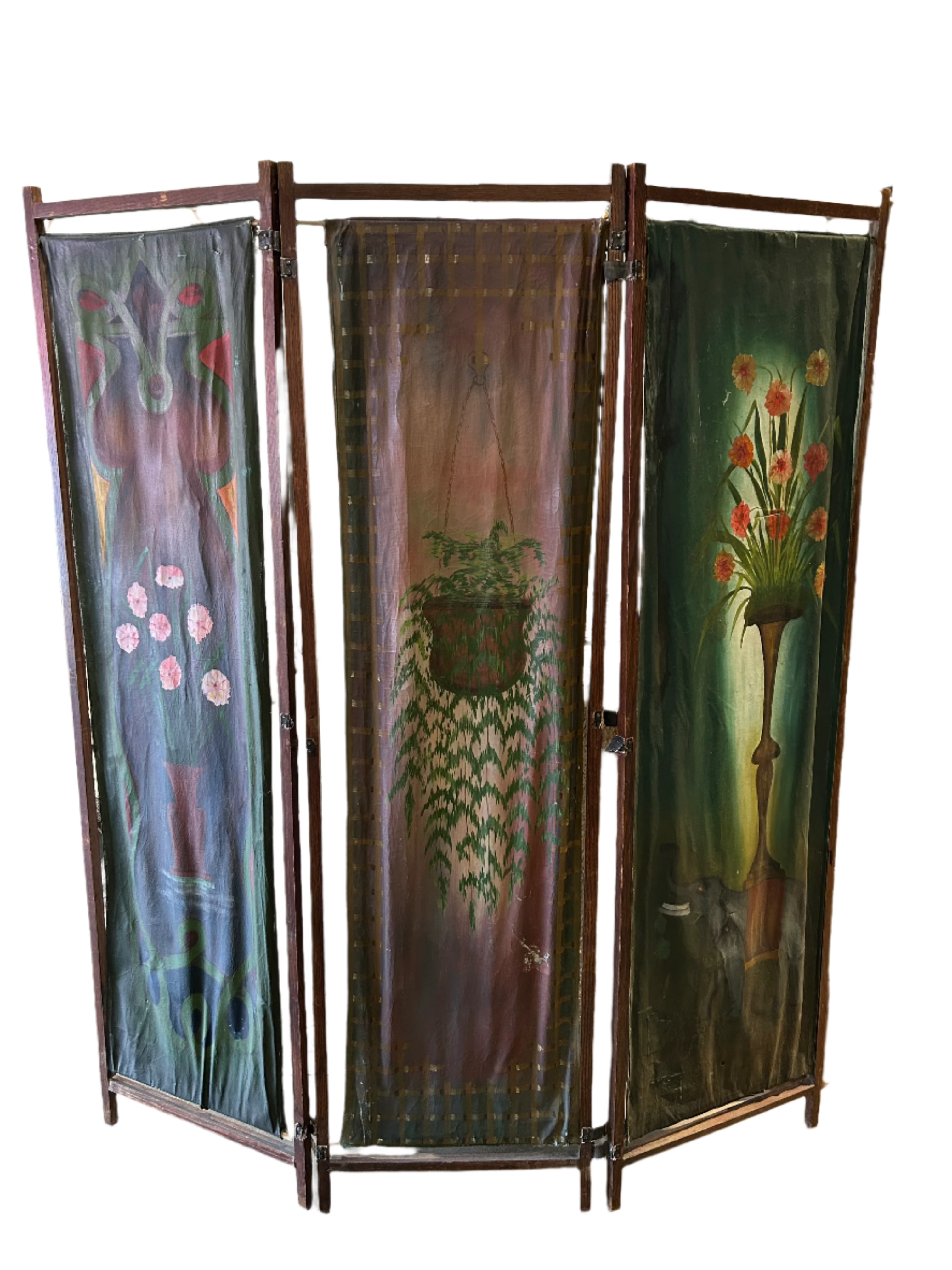 Vintage hand painted screen