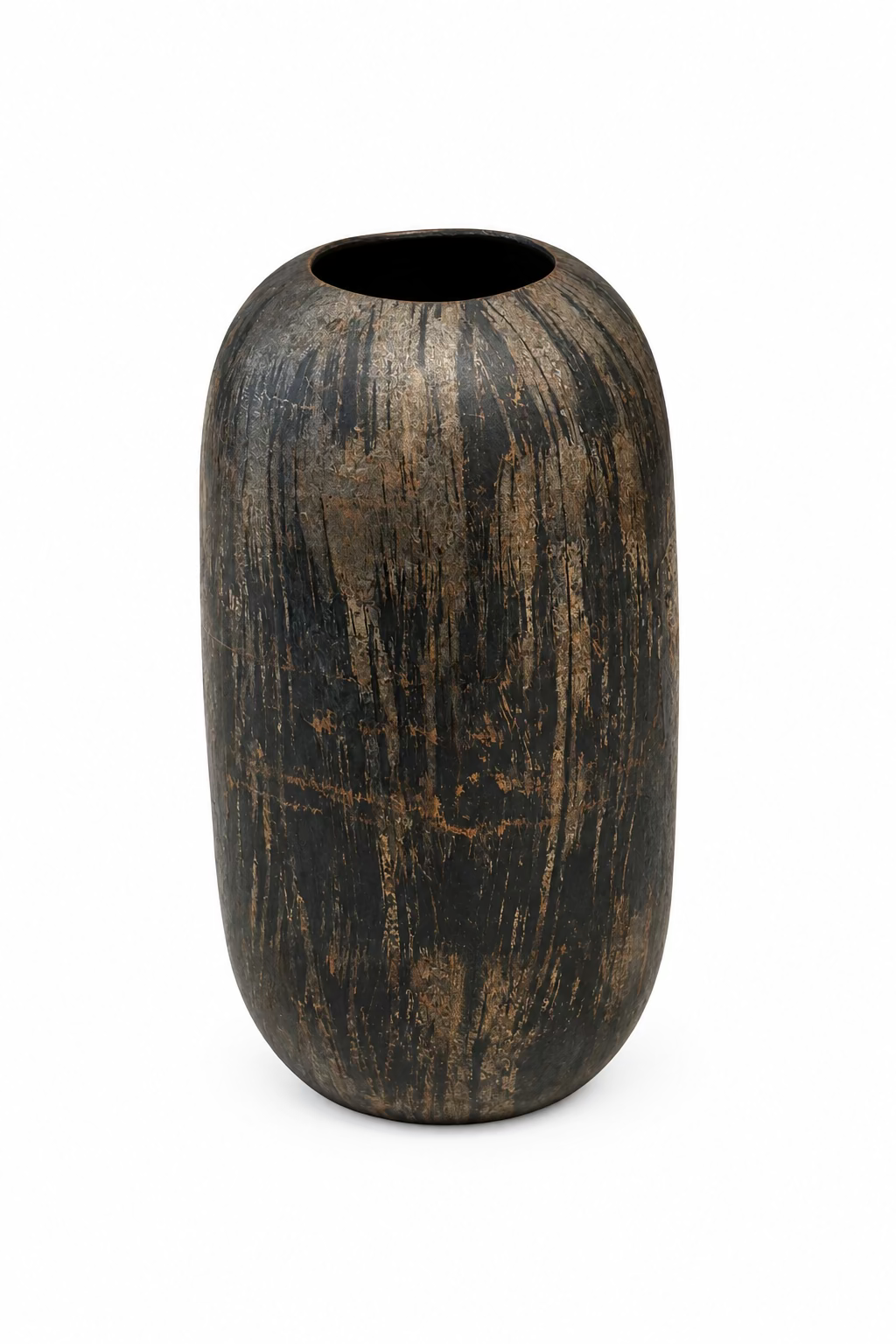 Vintage barrel-shaped brass vessel