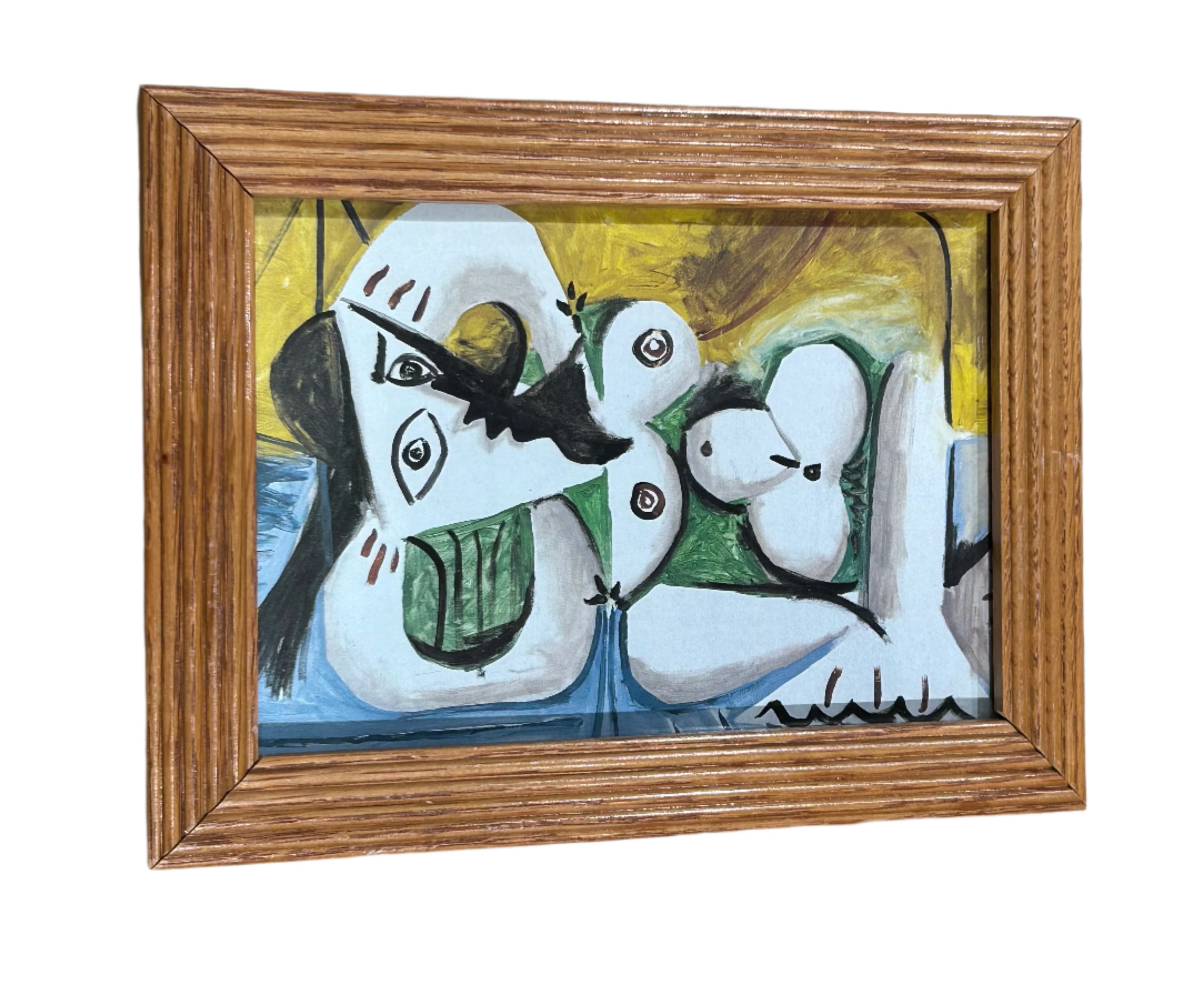 Reclining nude print in wood frame