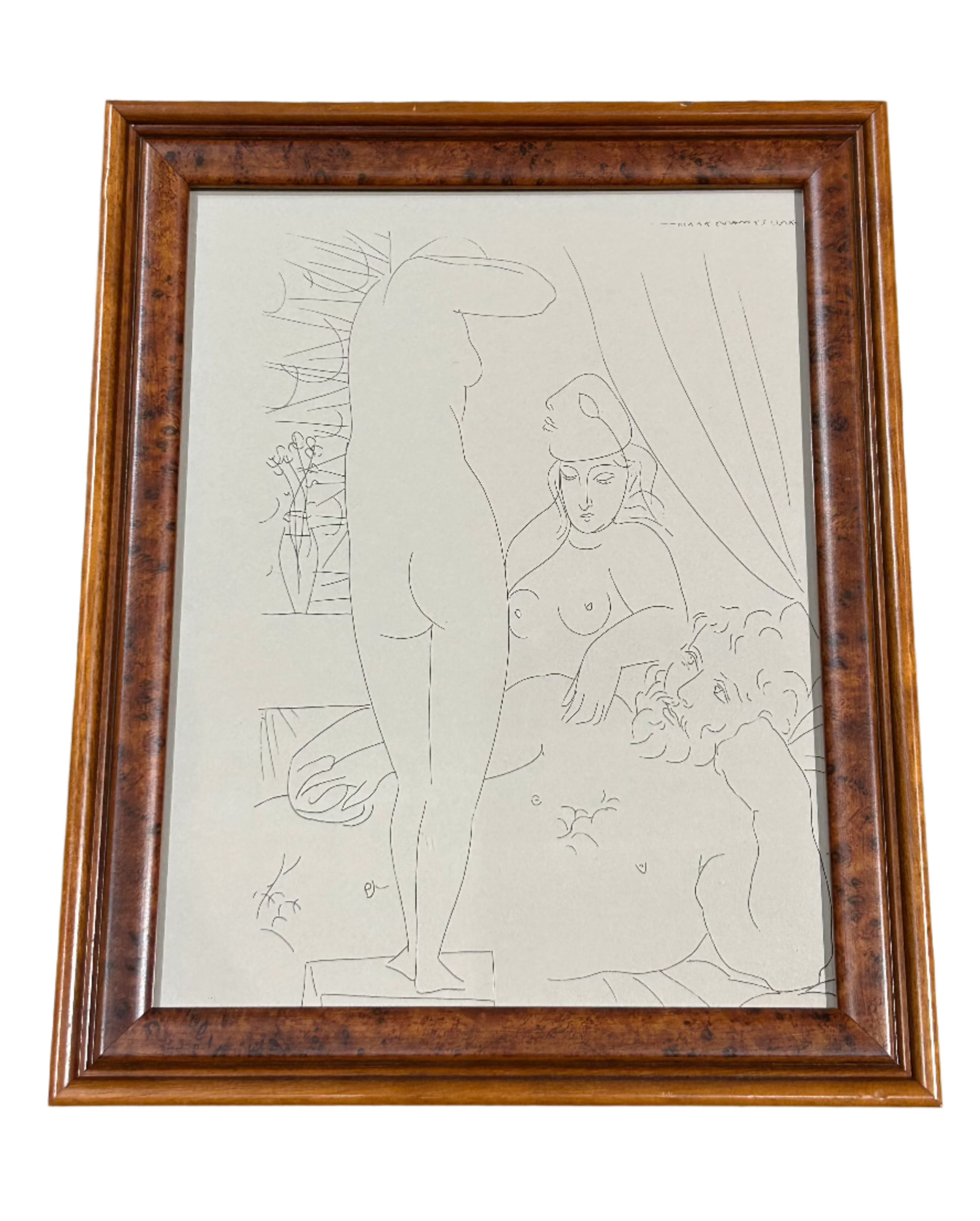 Suite vollard print in burl wood frame