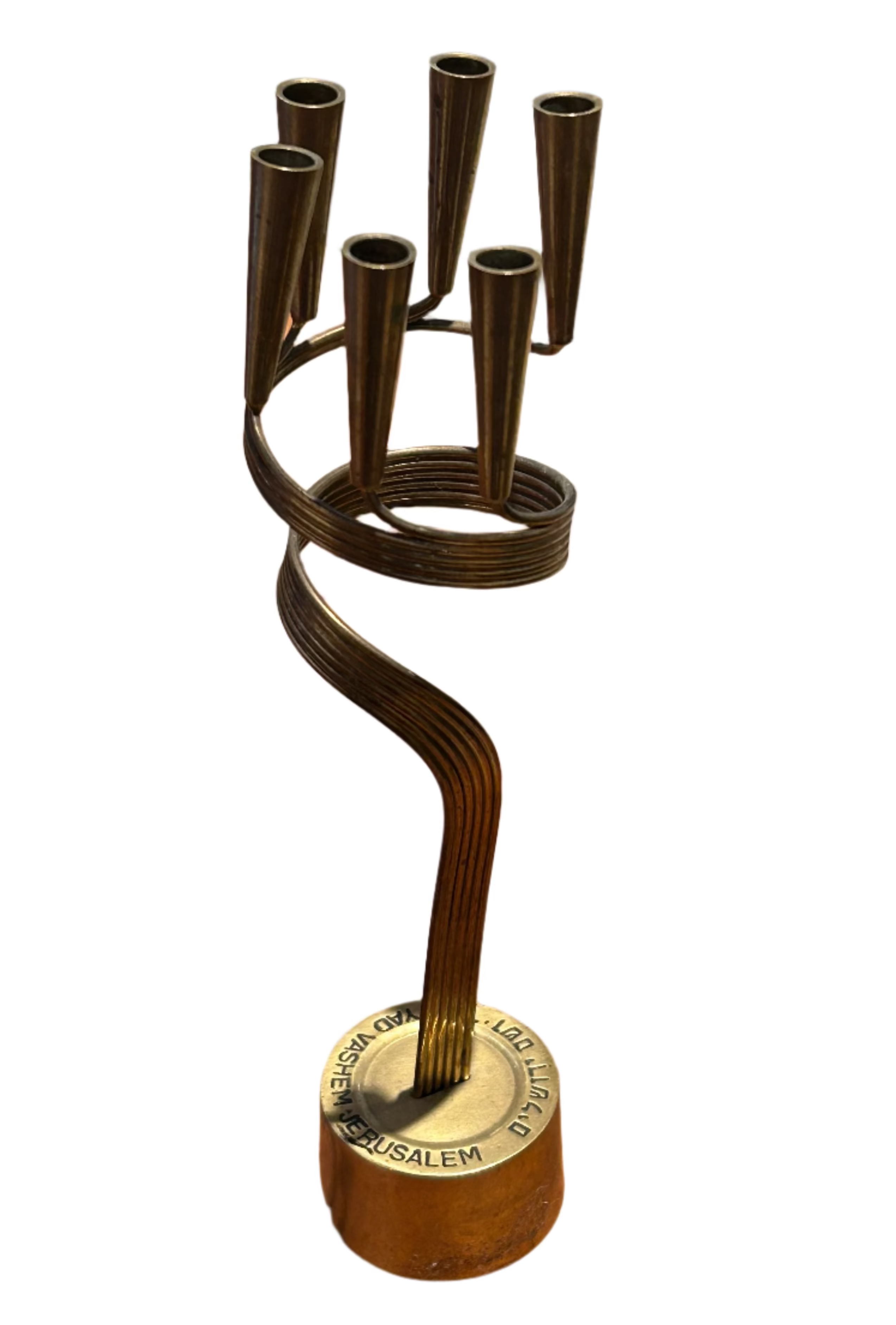 Vintage brass memorial candelabra