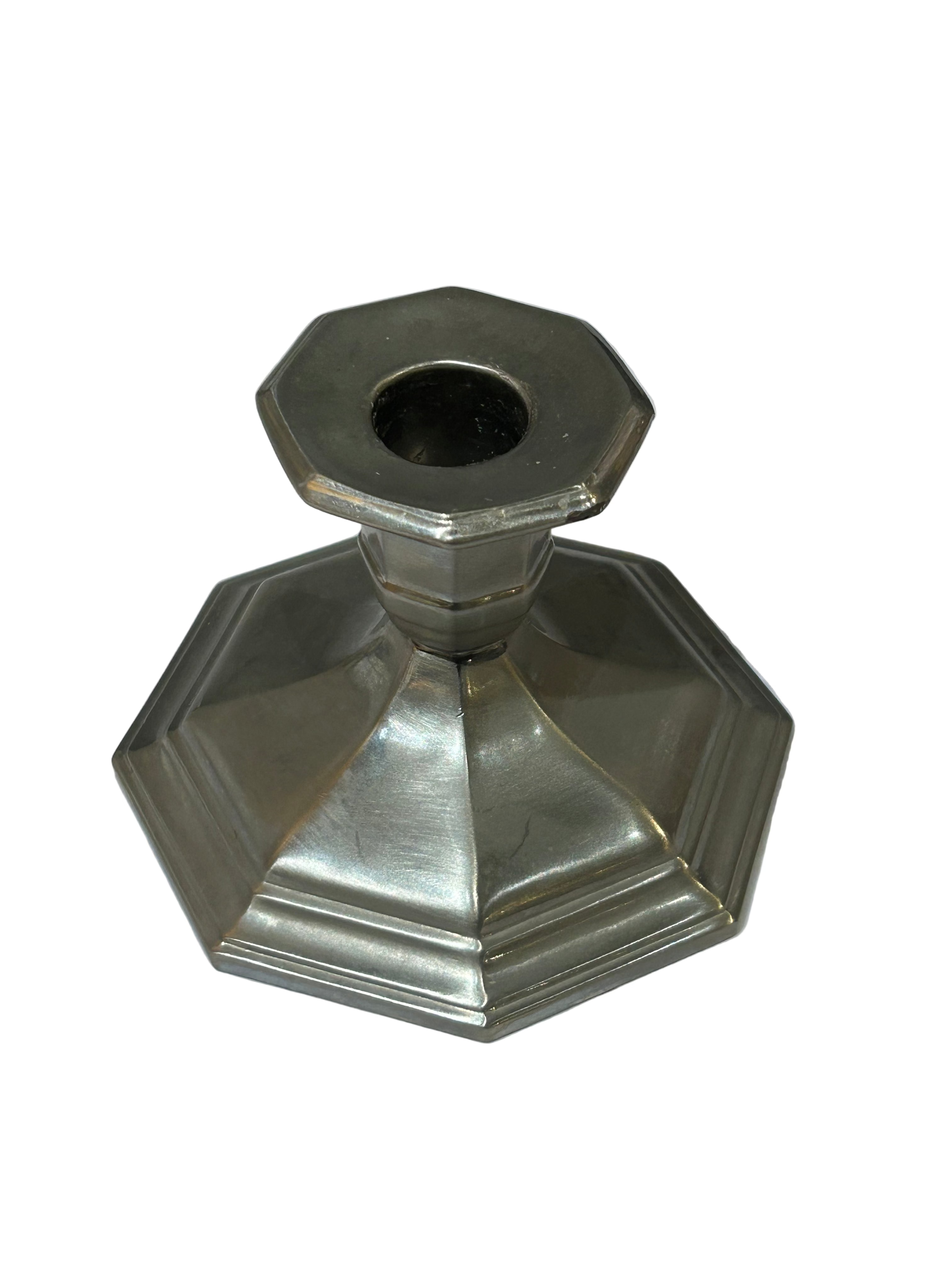 Vintage set of pewter candleholders