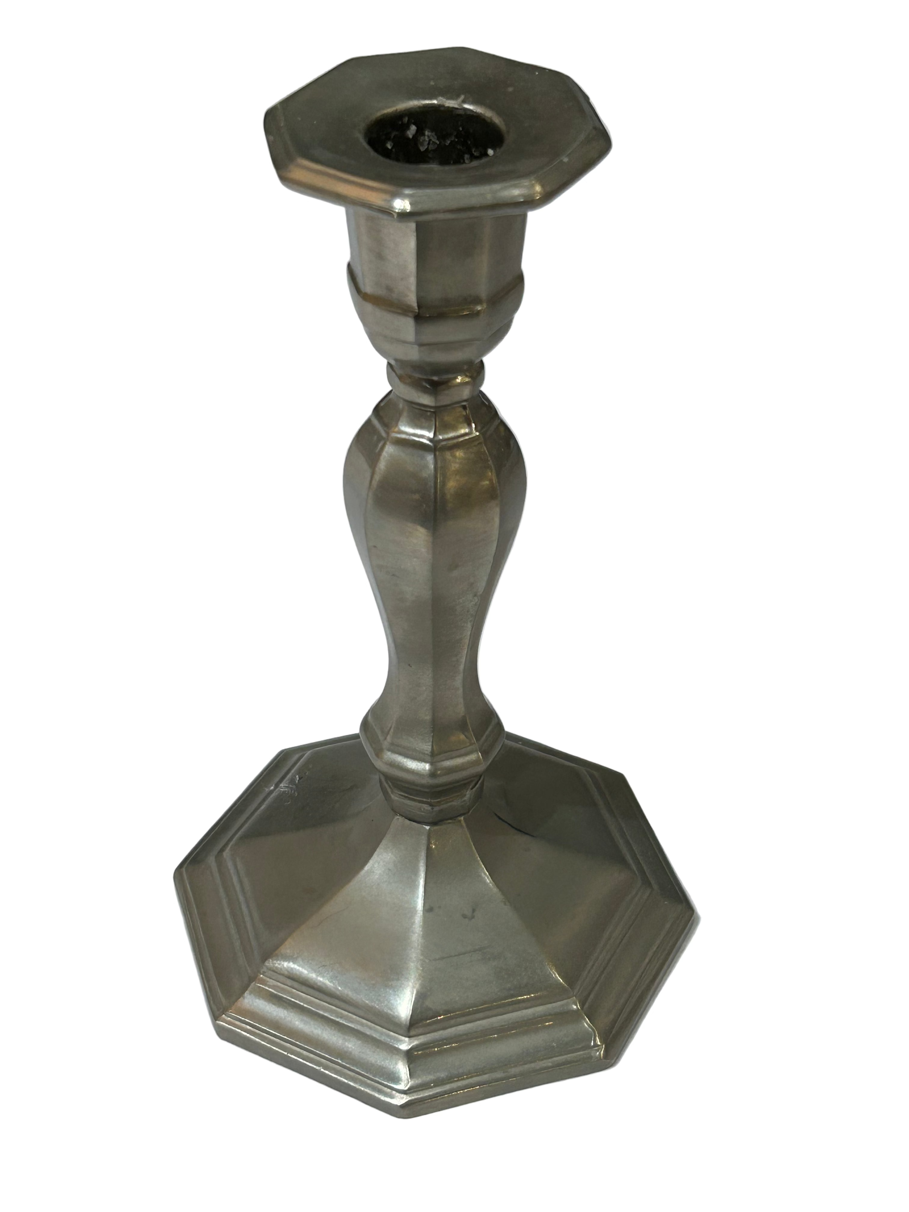 Vintage set of pewter candleholders
