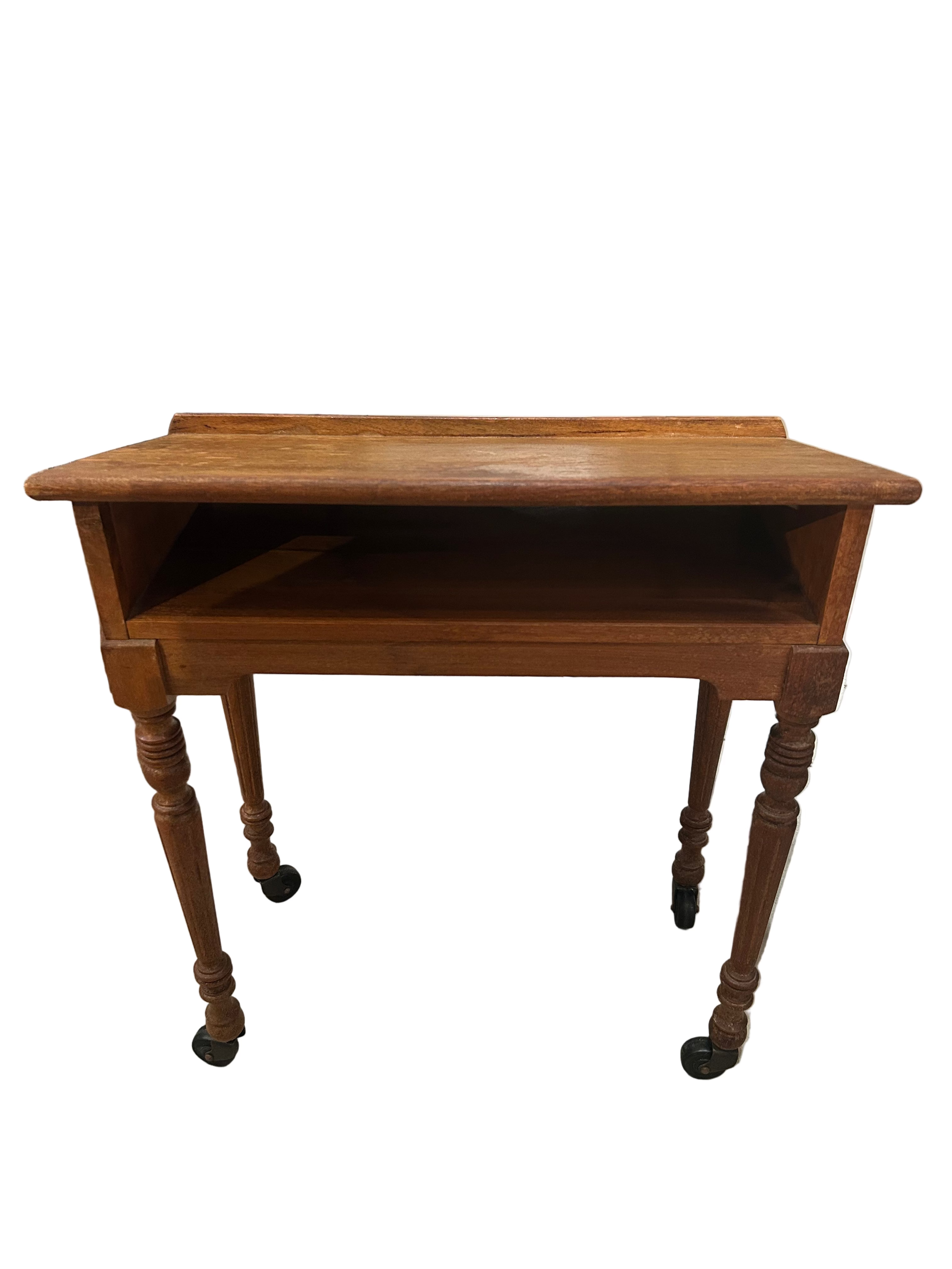 Vintage wood desk/stand on wheels