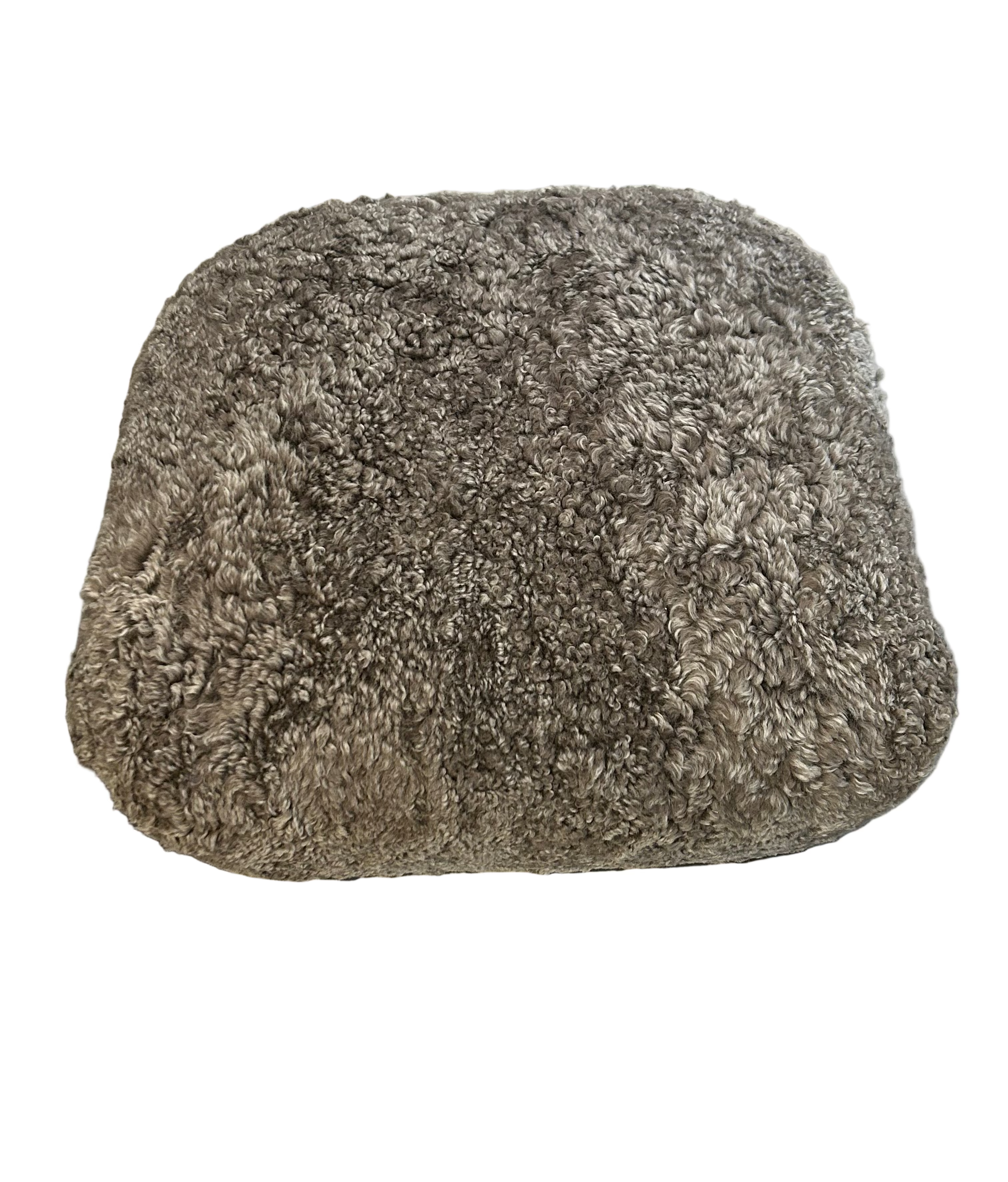 Gray sheepskin chair and ottoman