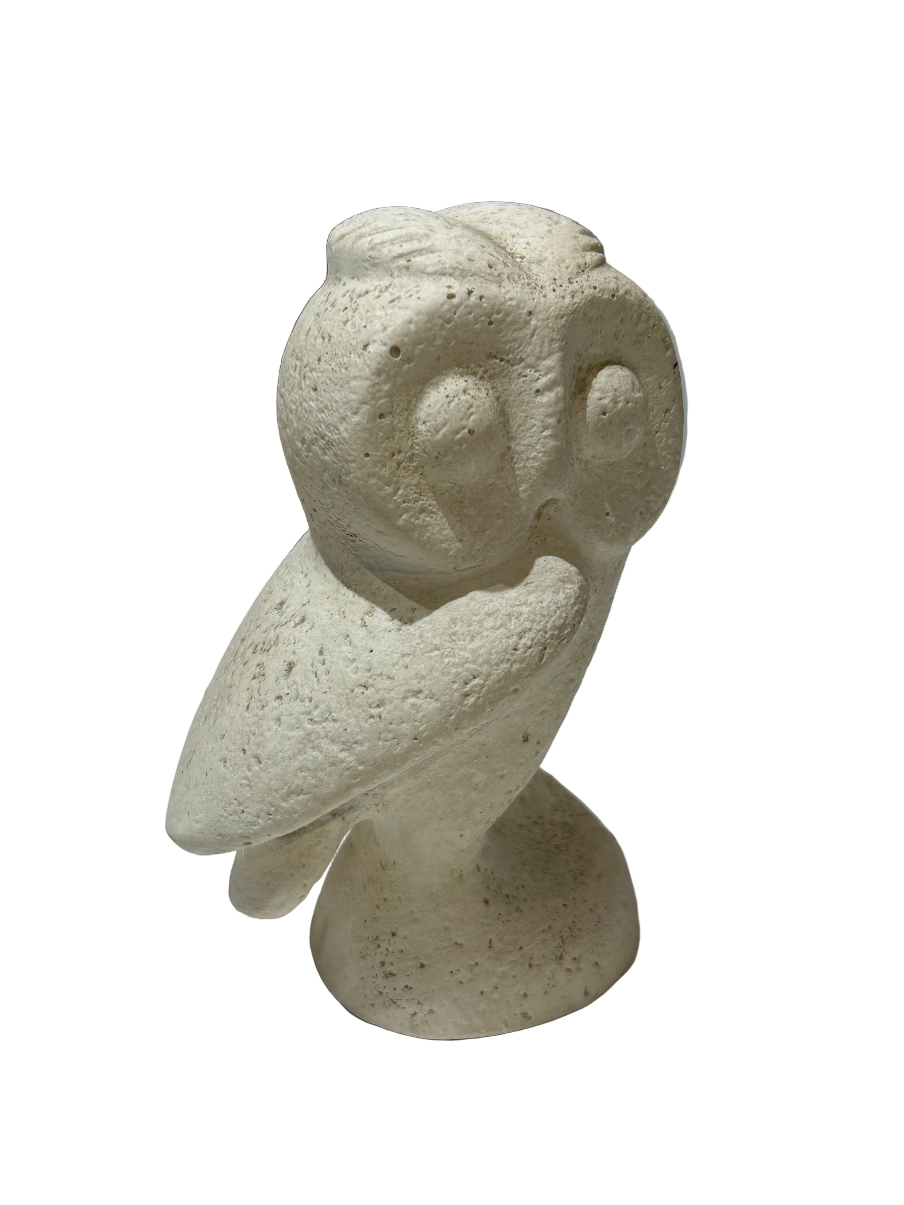 Vintage carved stone owl