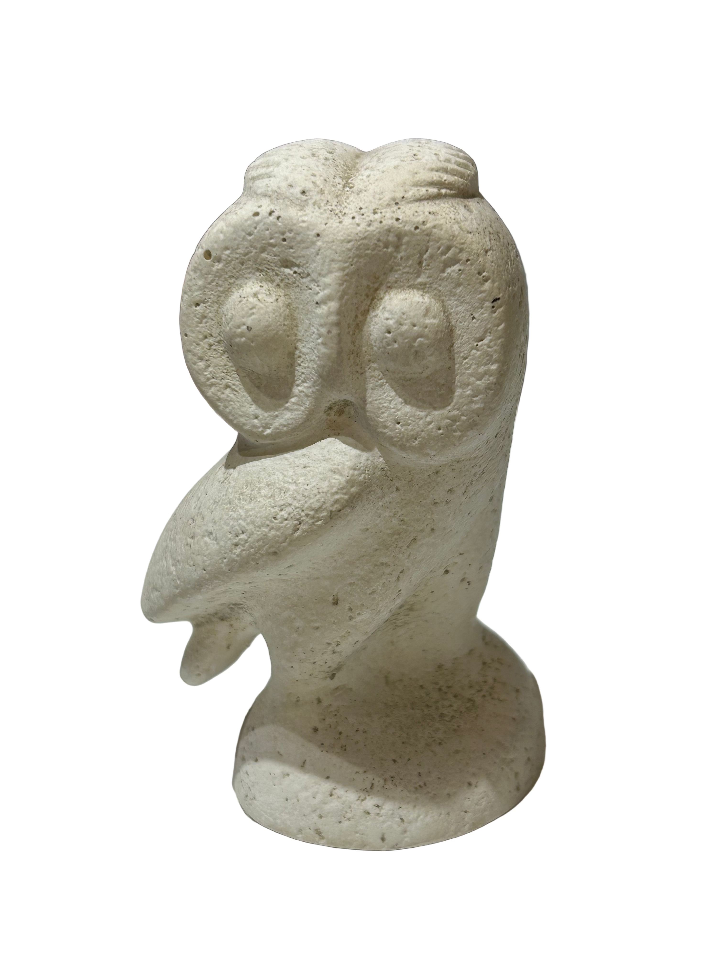 Vintage carved stone owl