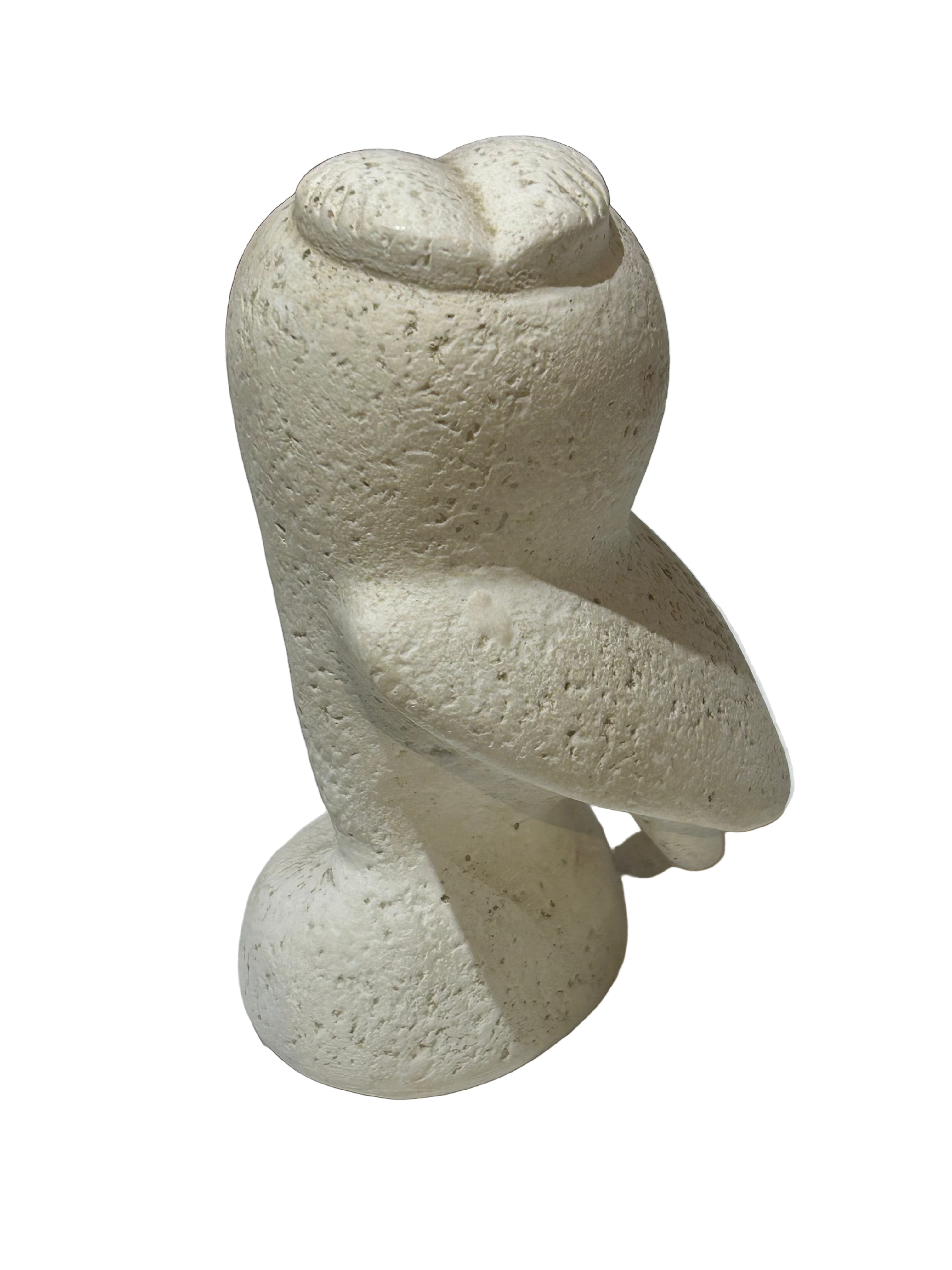 Vintage carved stone owl