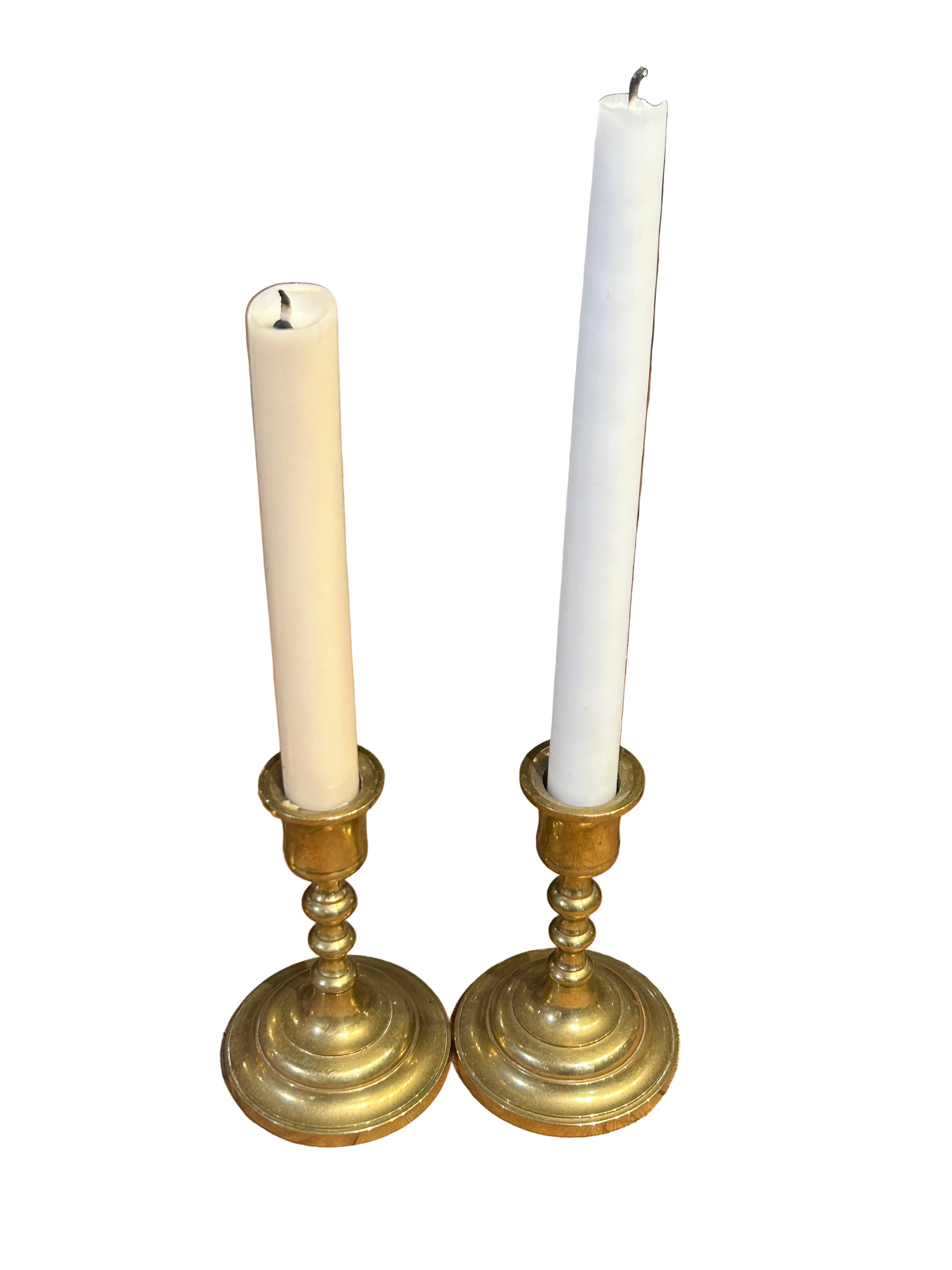 Vintage set of brass candleholders