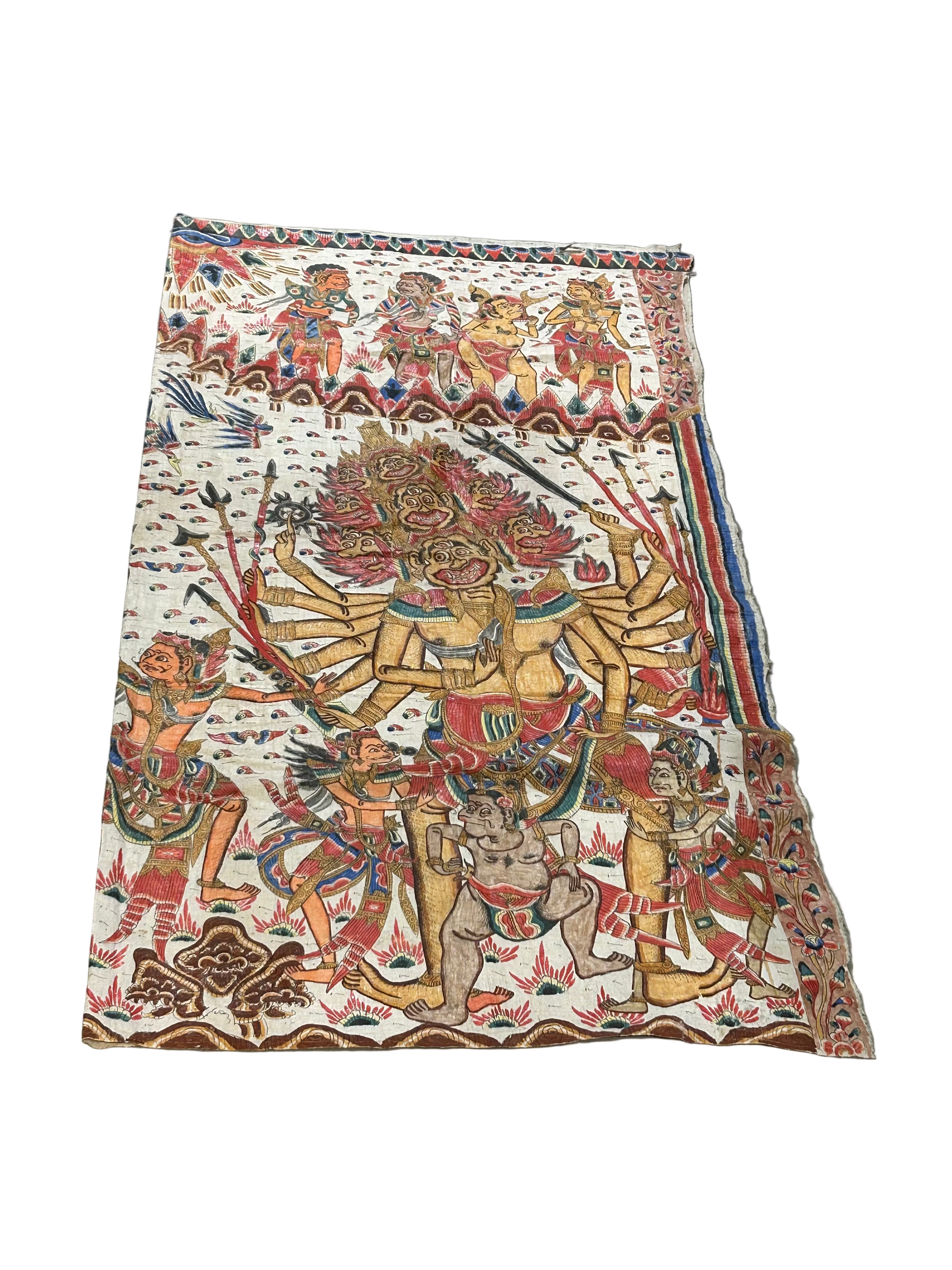 Vintage Kamasan painting on fabric