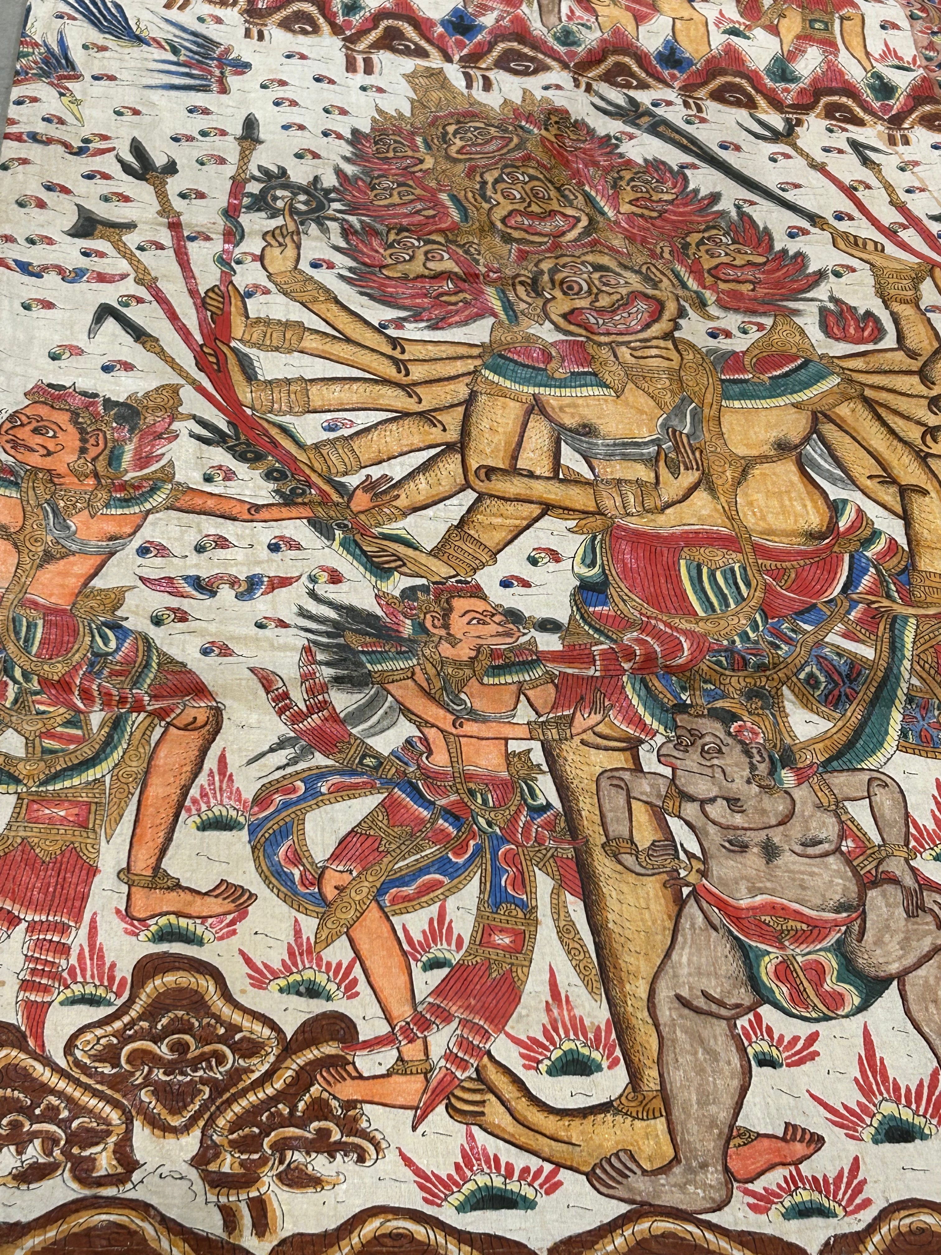Vintage Kamasan painting on fabric