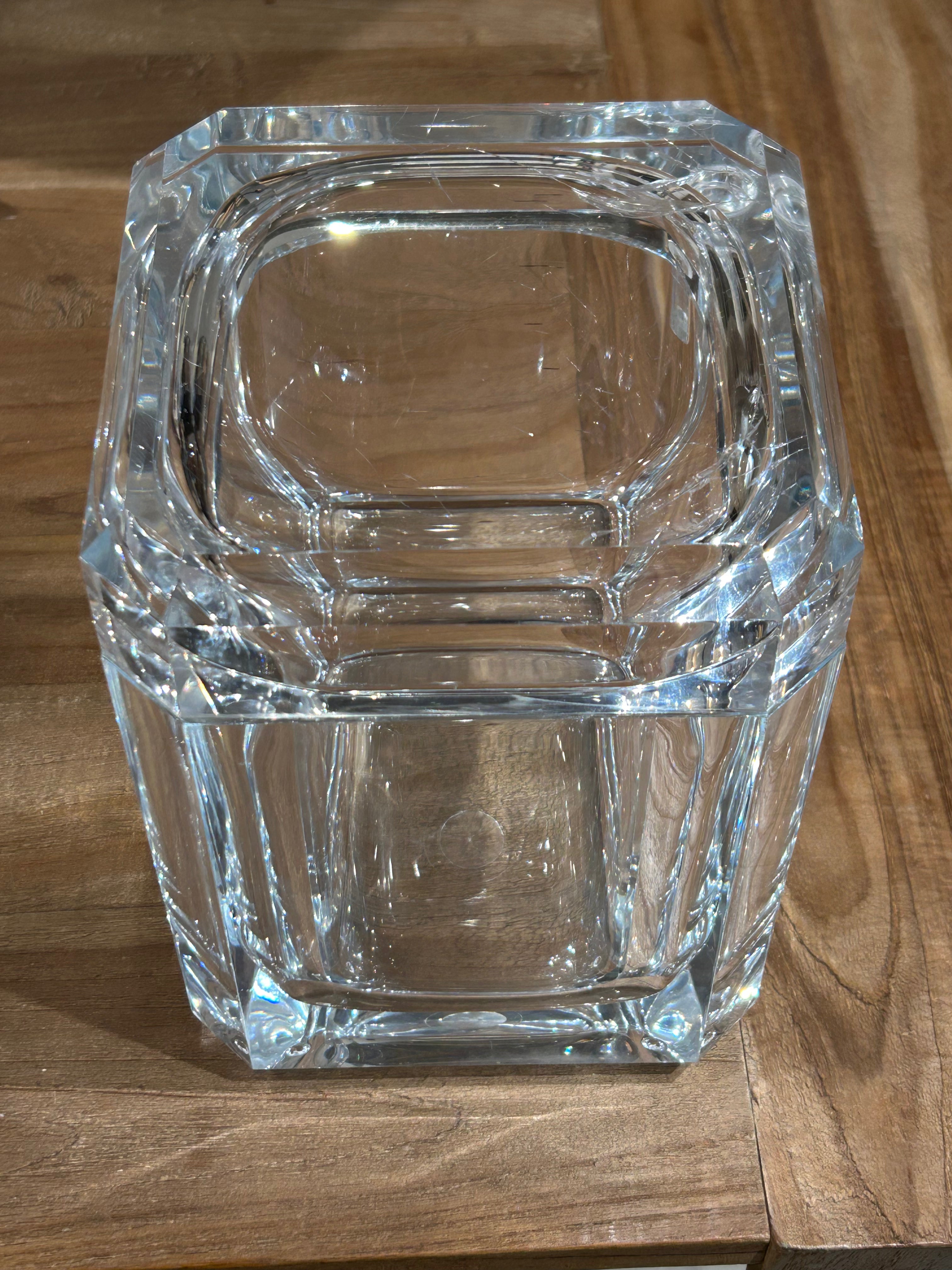Vintage MCM faceted lucite ice bucket