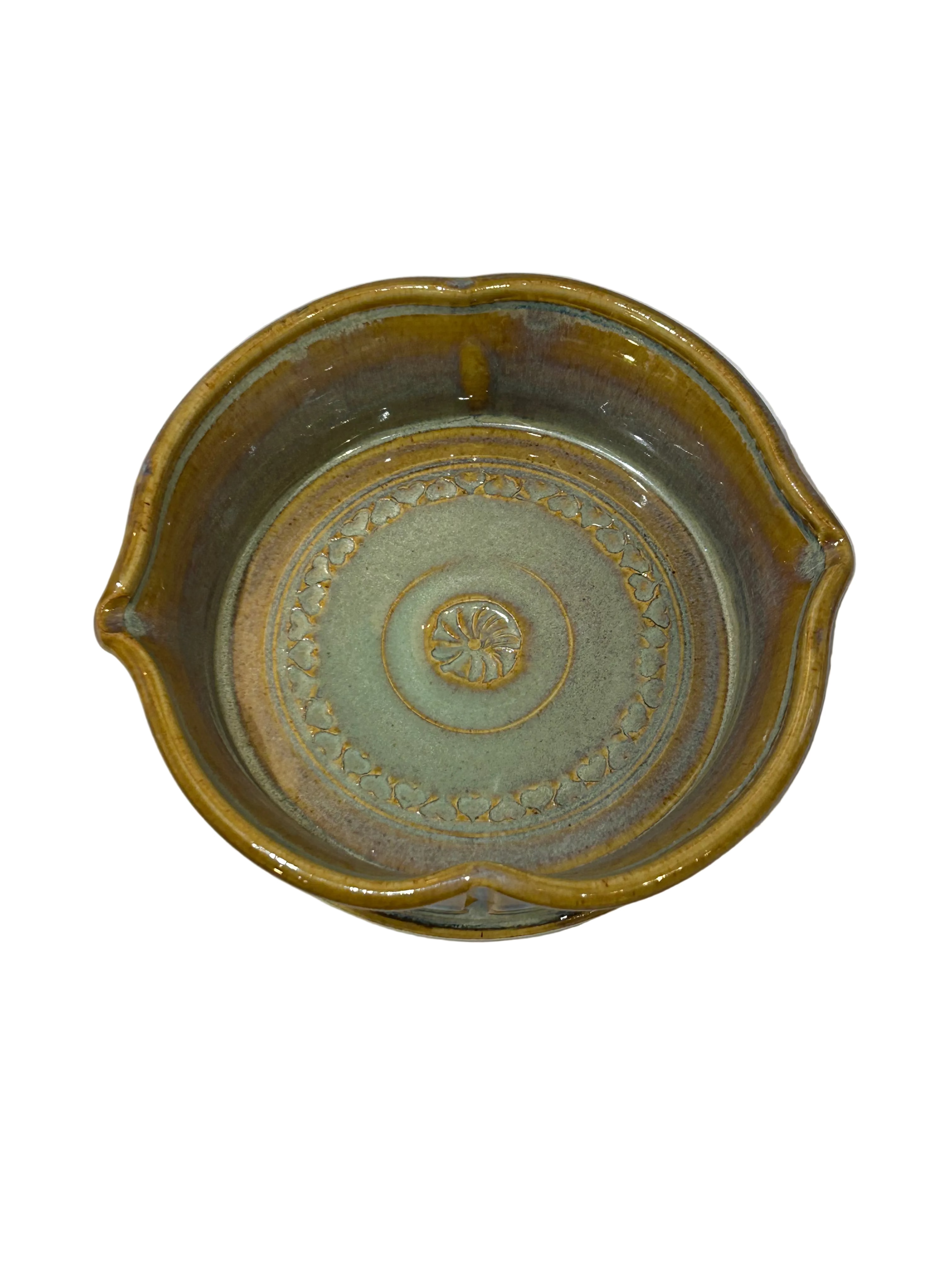 Vintage colorful stoneware bowl