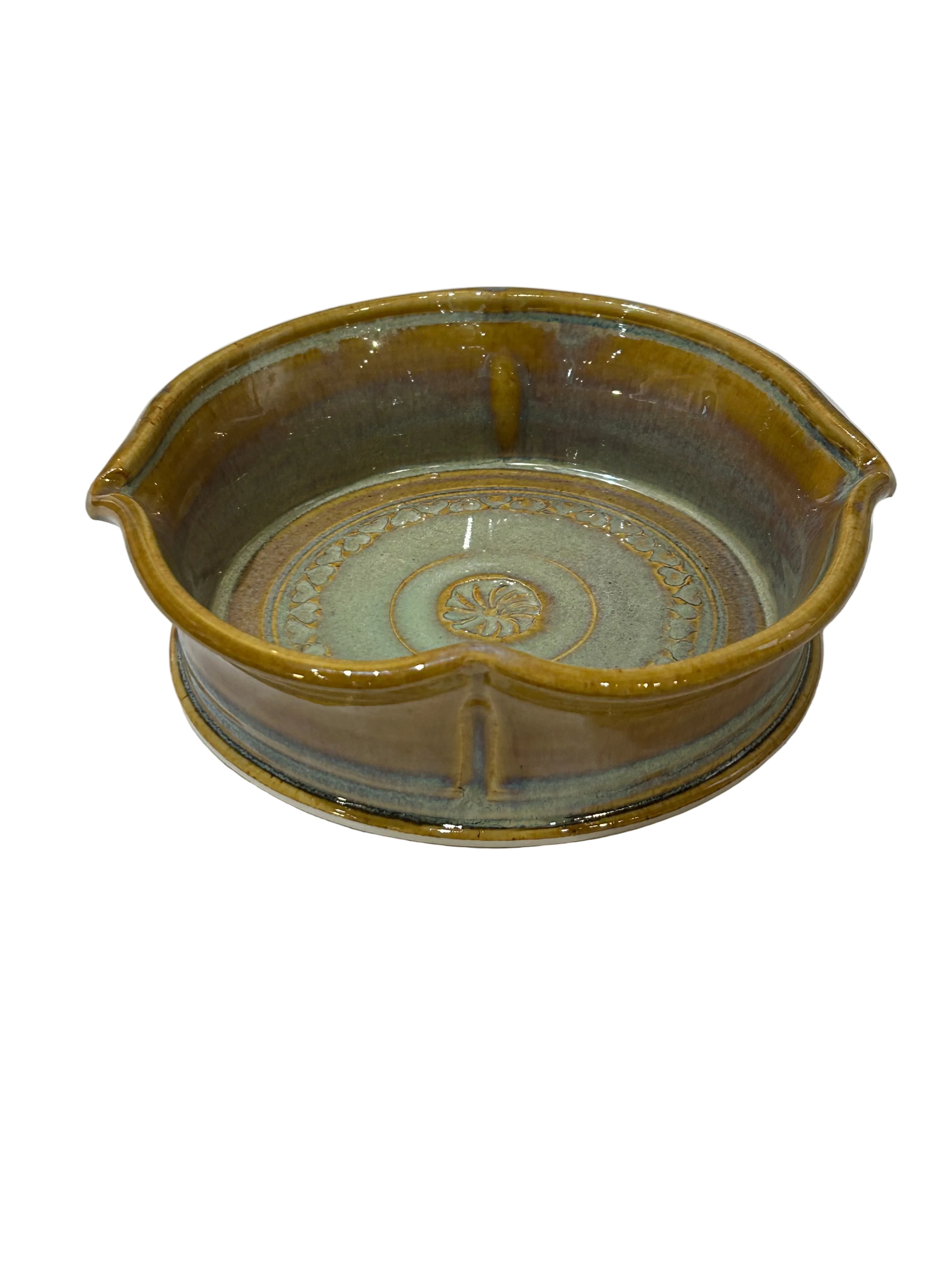 Vintage colorful stoneware bowl