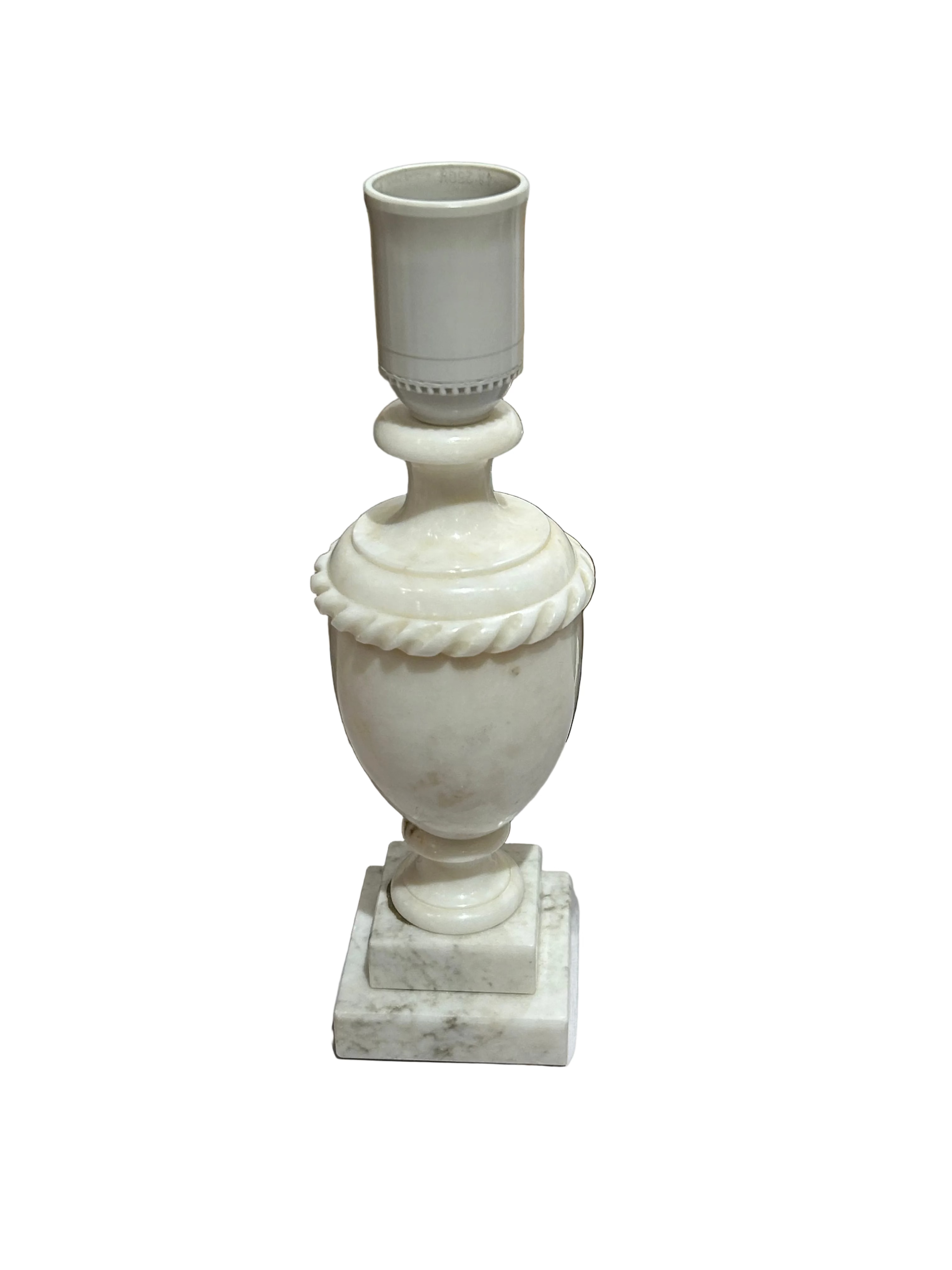 Vintage small white marble table lamp