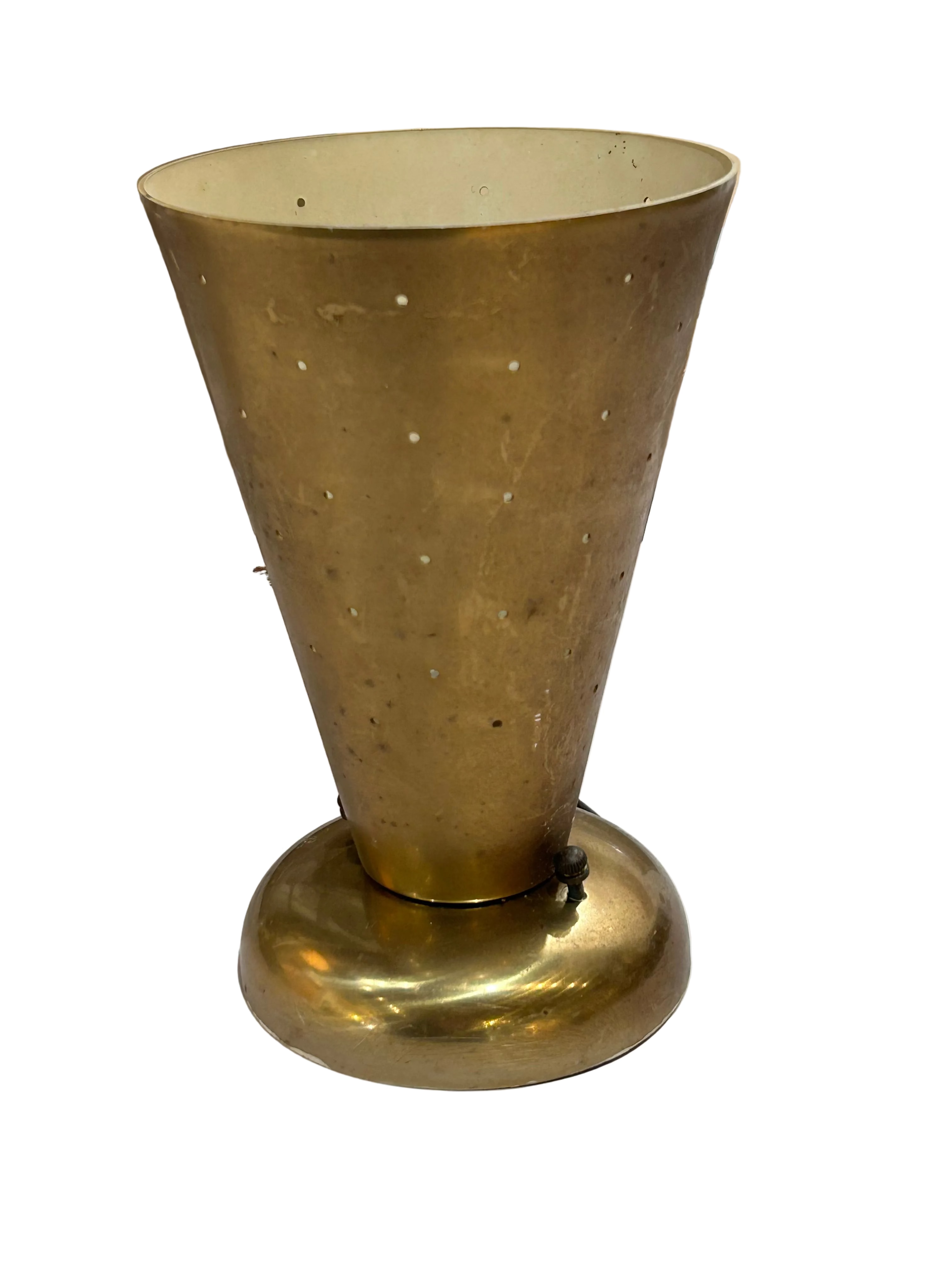 Vintage MCM brass light lamp shade