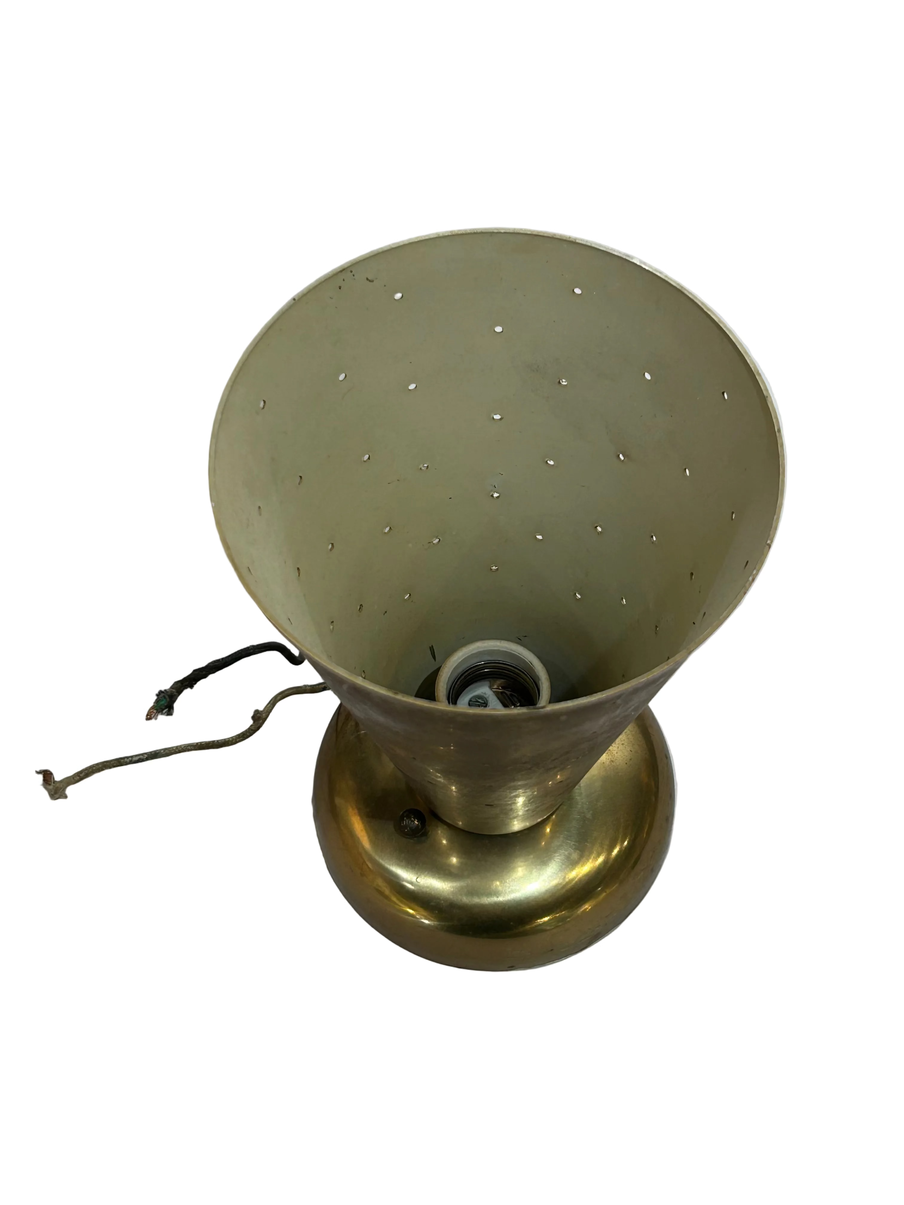 Vintage MCM brass light lamp shade