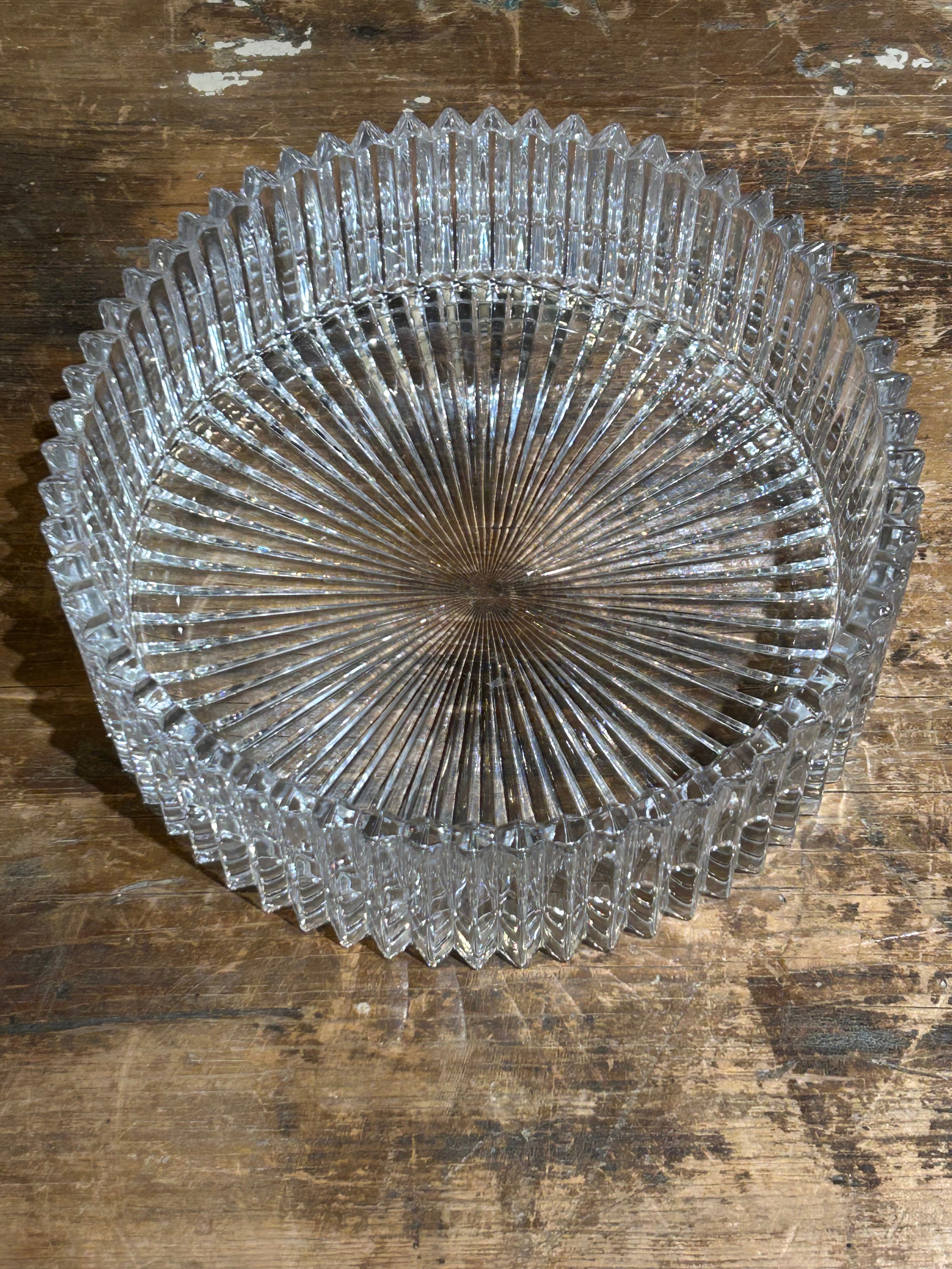 Vintage Mikasa Diamond Fire crystal hostess bowl