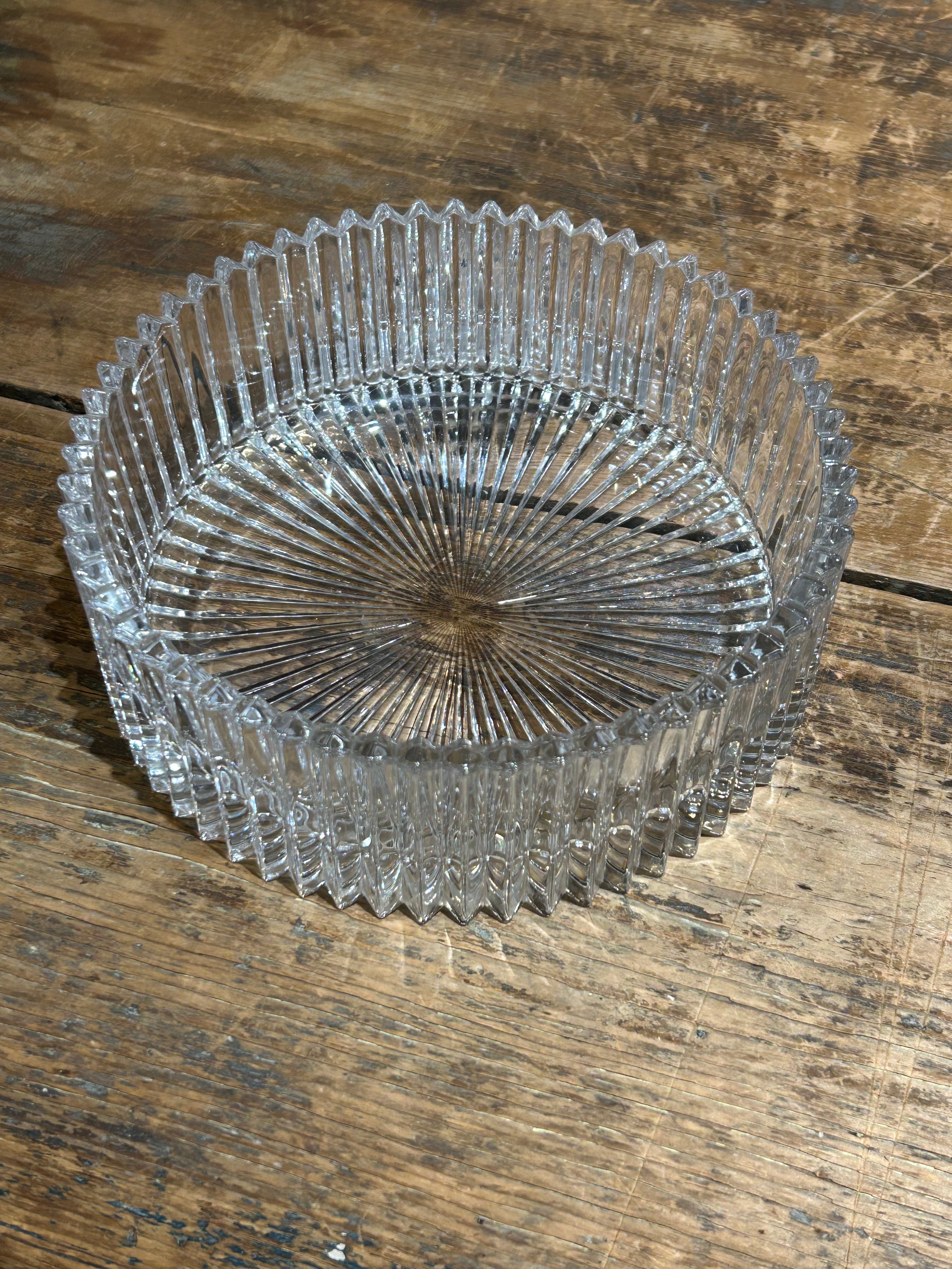 Vintage Mikasa Diamond Fire crystal hostess bowl