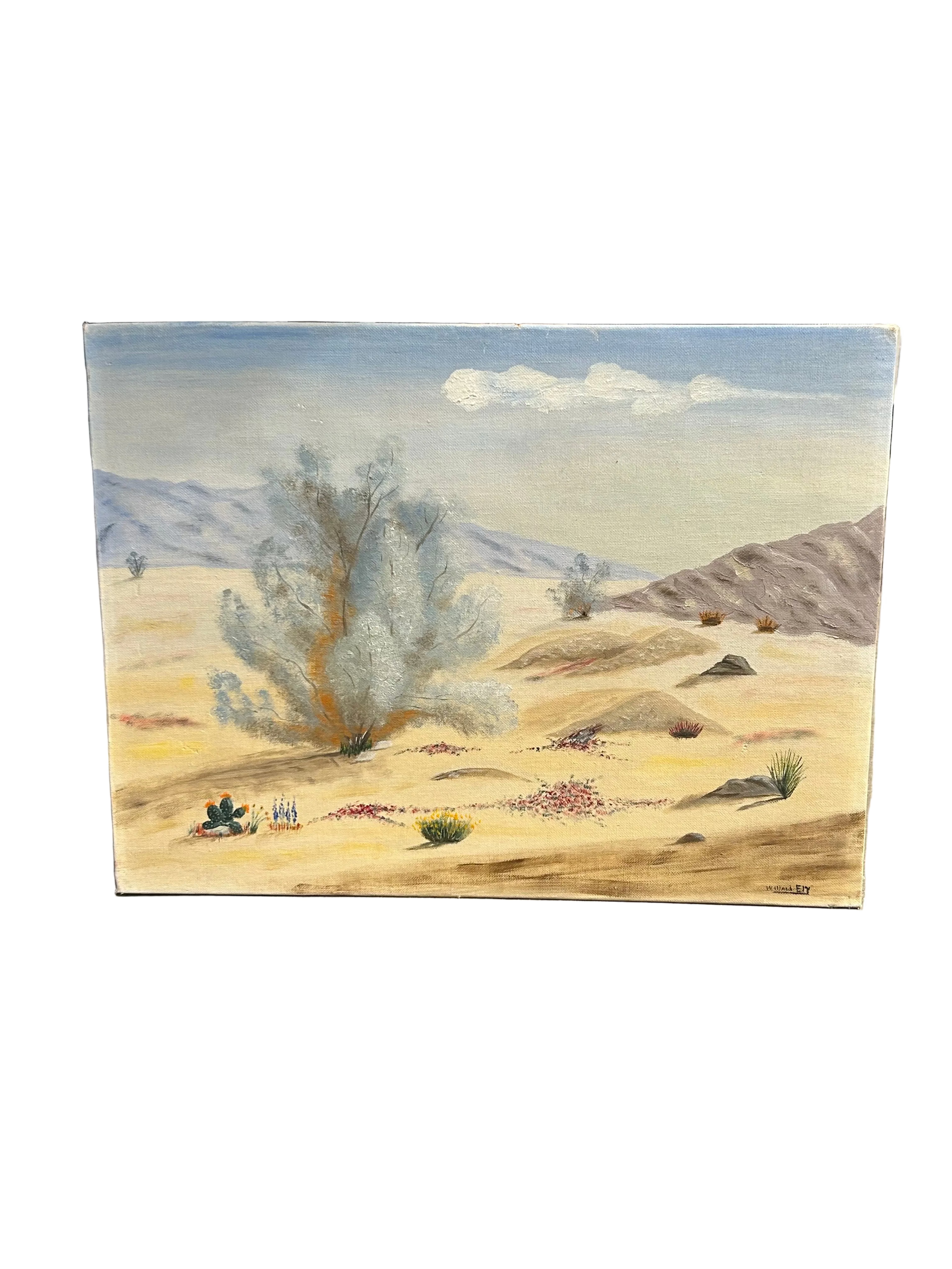 Vintage desert landscape artist board