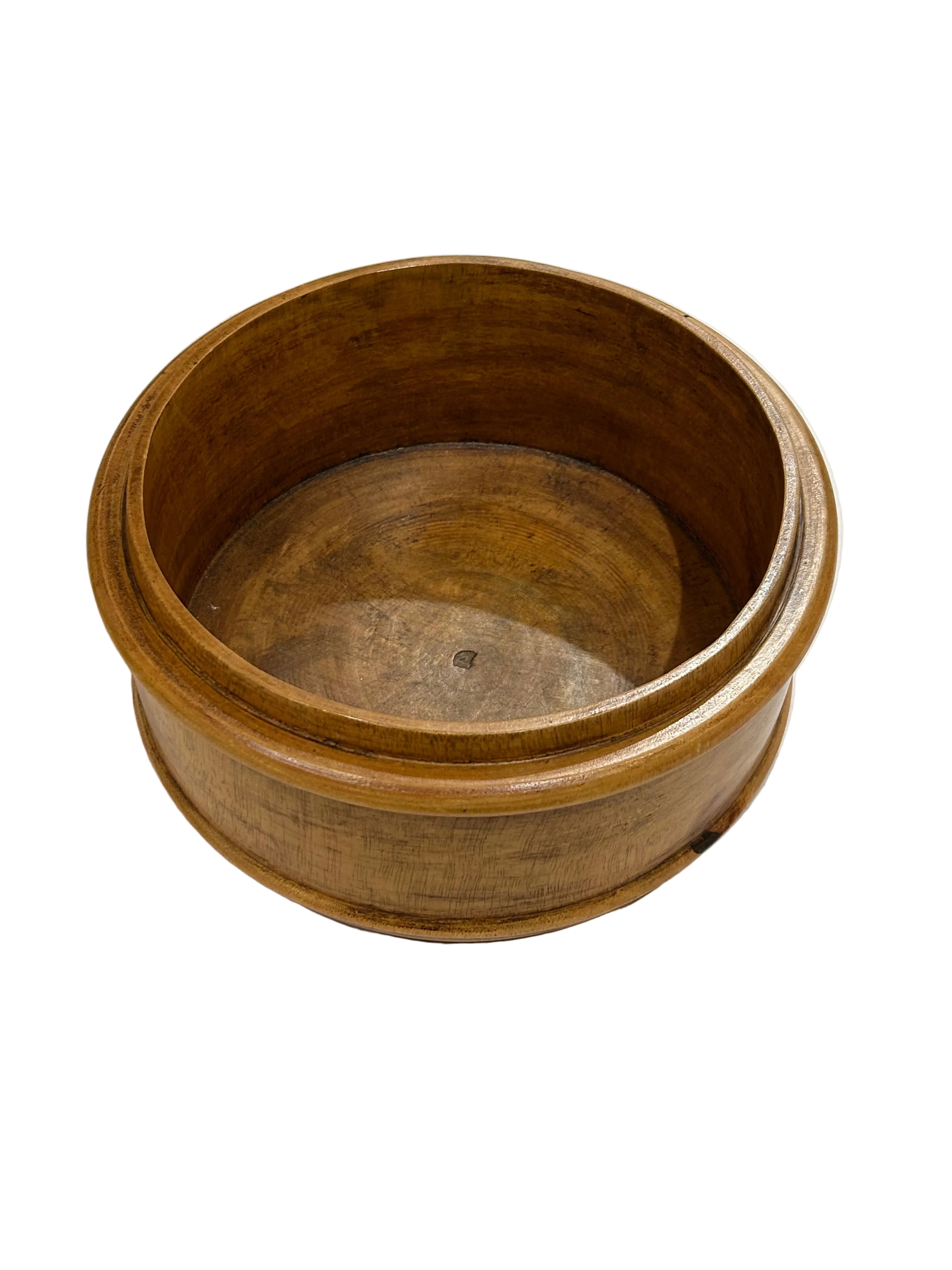 Vintage mango wood bowl with silver inlay floral